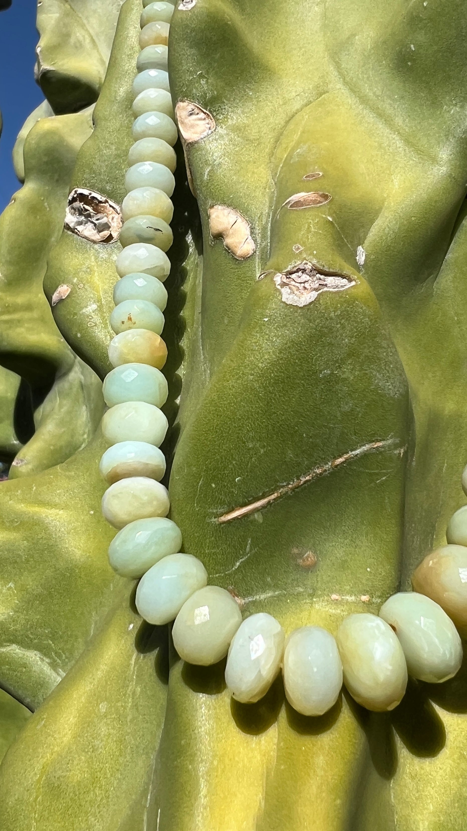 Natural Peruvian Opal Faceted Necklace