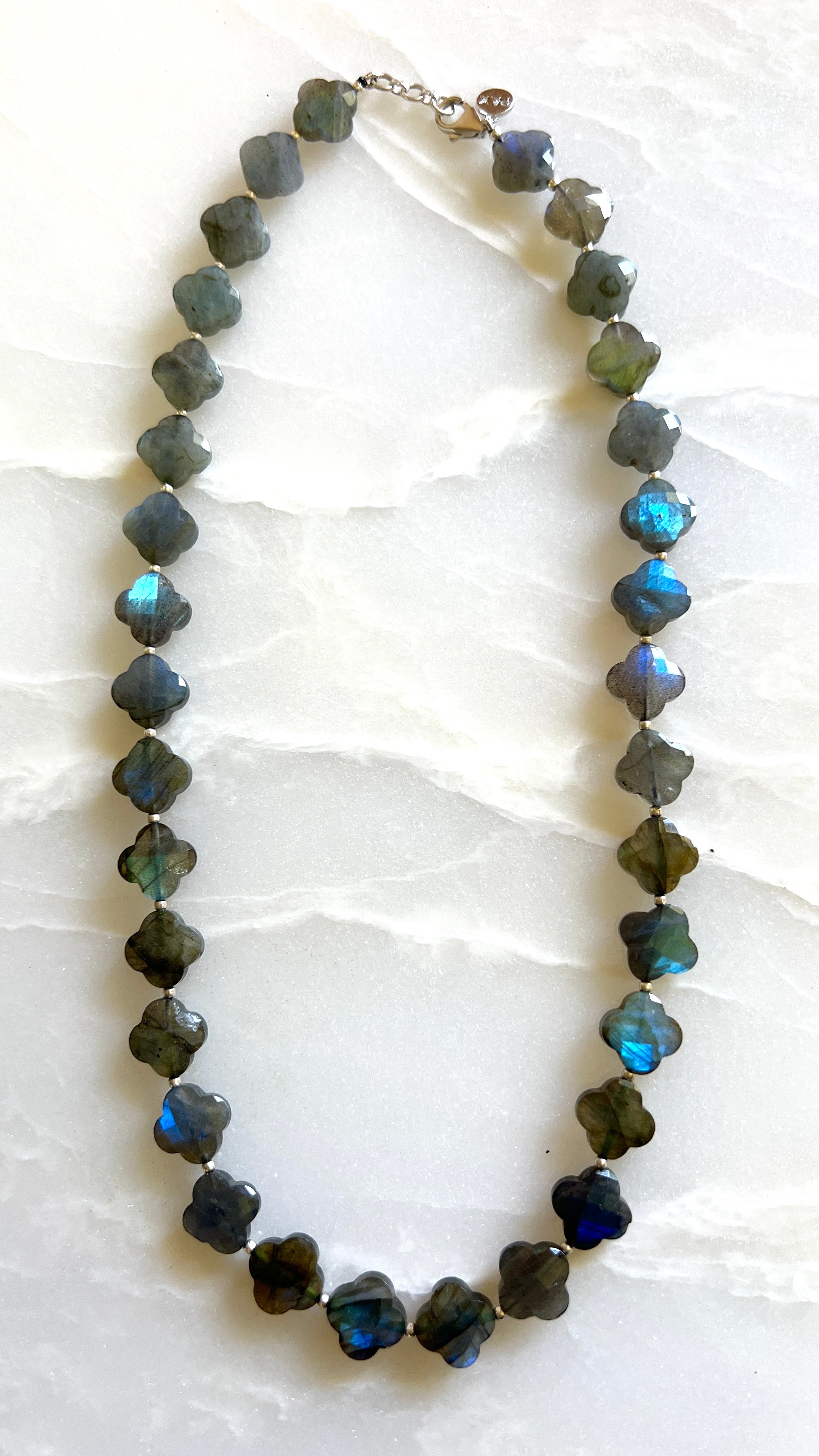 Labradorite Faceted Quatrefoil Necklace One of a Kind
