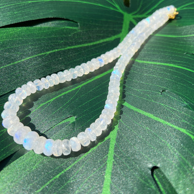 Unique Faceted Moonstone Graduated  Necklace