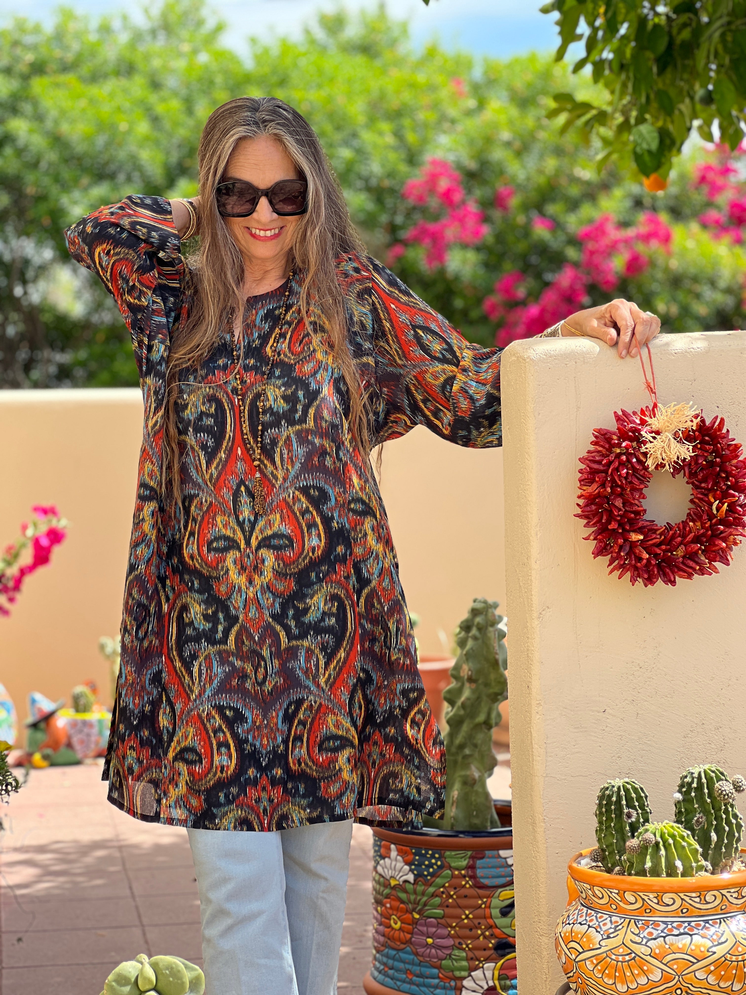 Prima Donna Paisley Italian Silk Midi Tunic