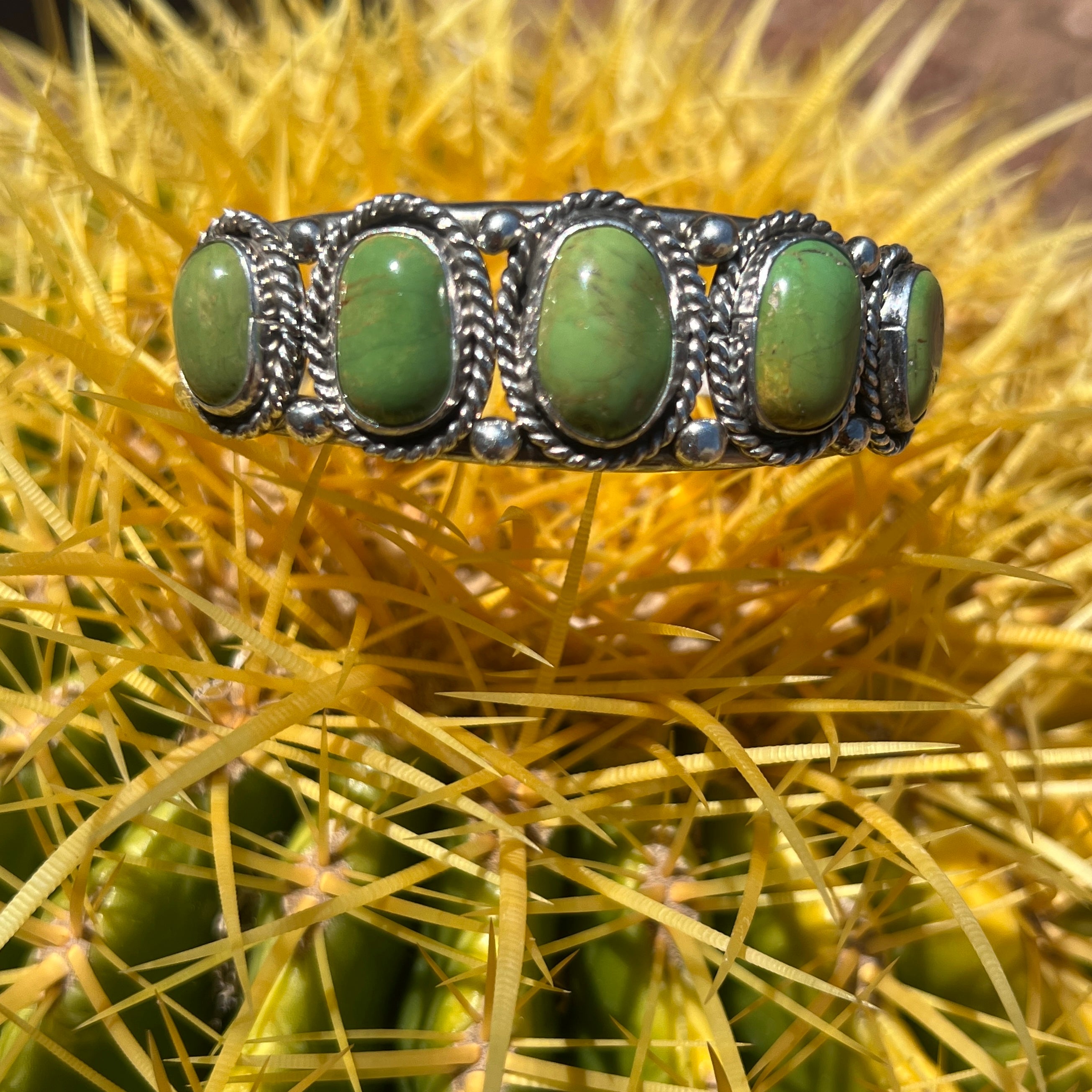 Vintage Navajo Sterling Silver Royston Turquoise Cuff One of a Kind