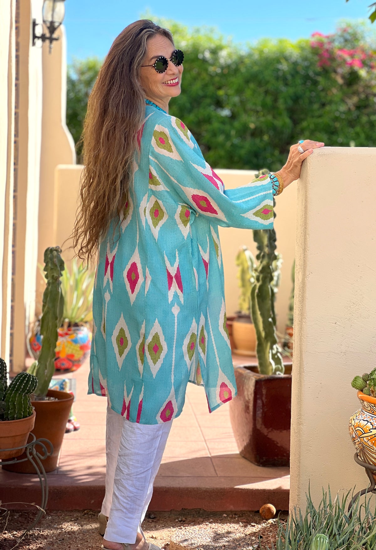 Tashkent Turquoise Italian Silk Tunic