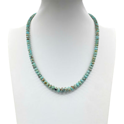 Rare Carico Lake Turquoise Graduated Necklace