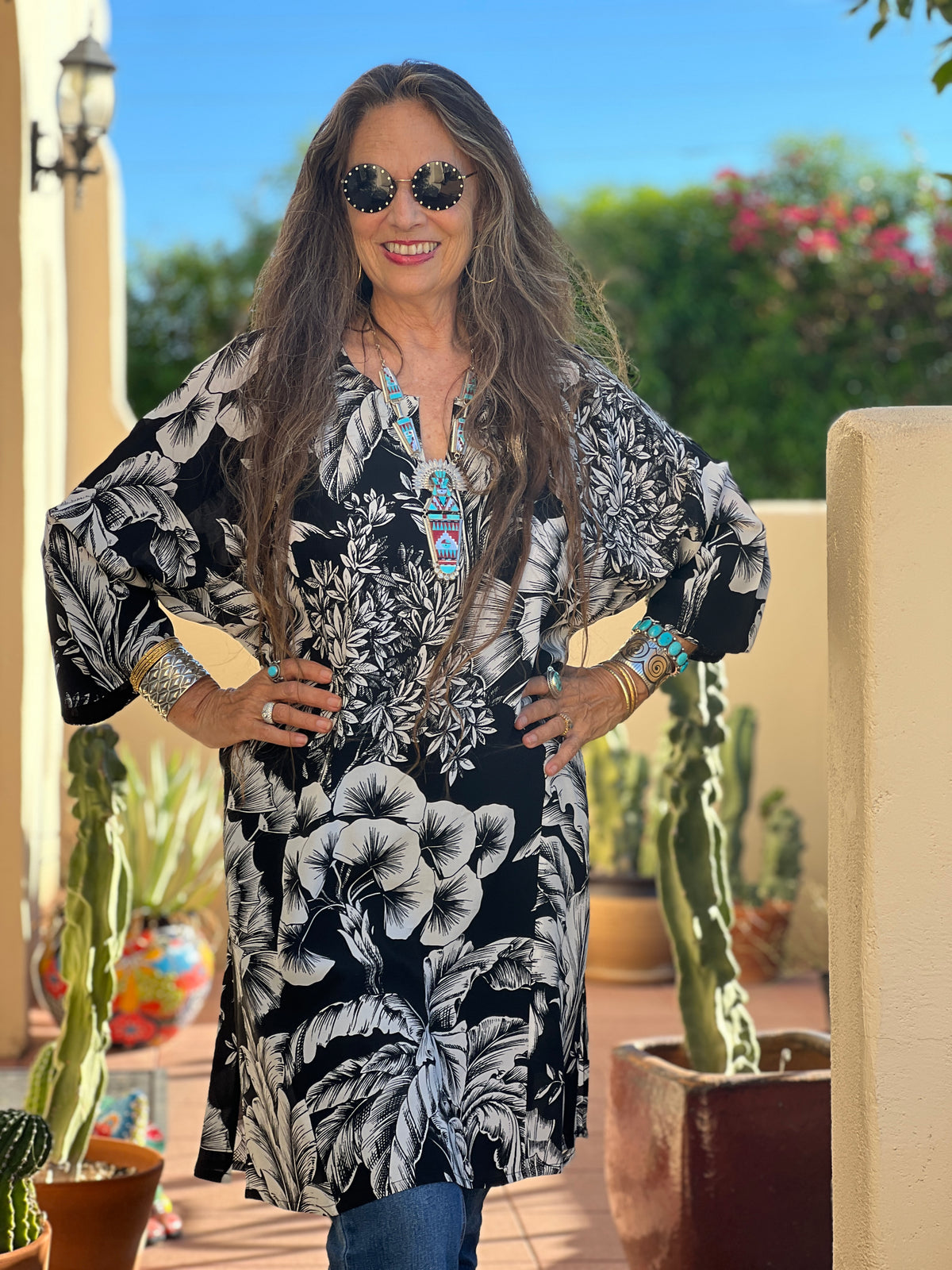 Giardino Nero Italian Silk Tunic