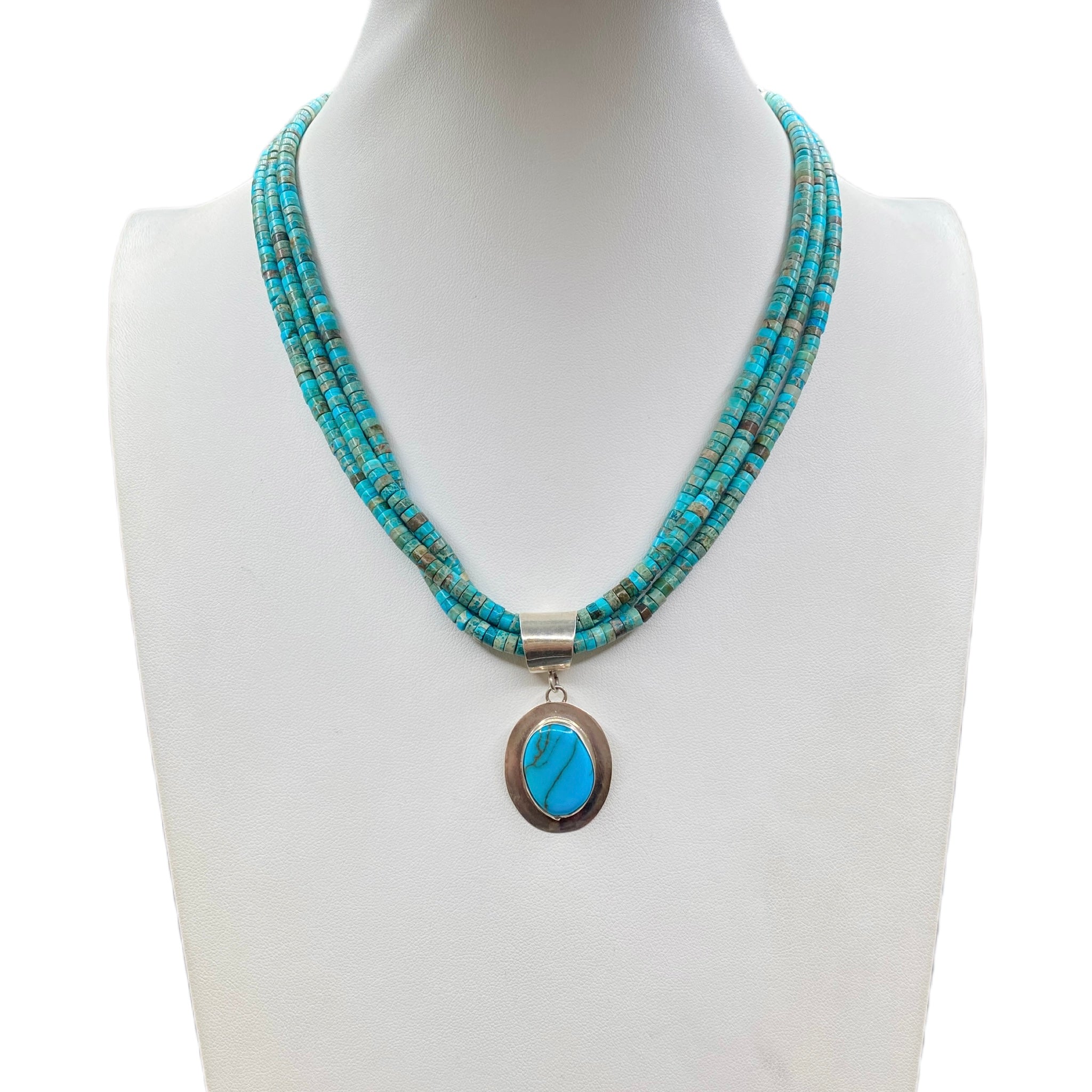 Kingman and Royston Turquoise Heishi Style Necklace