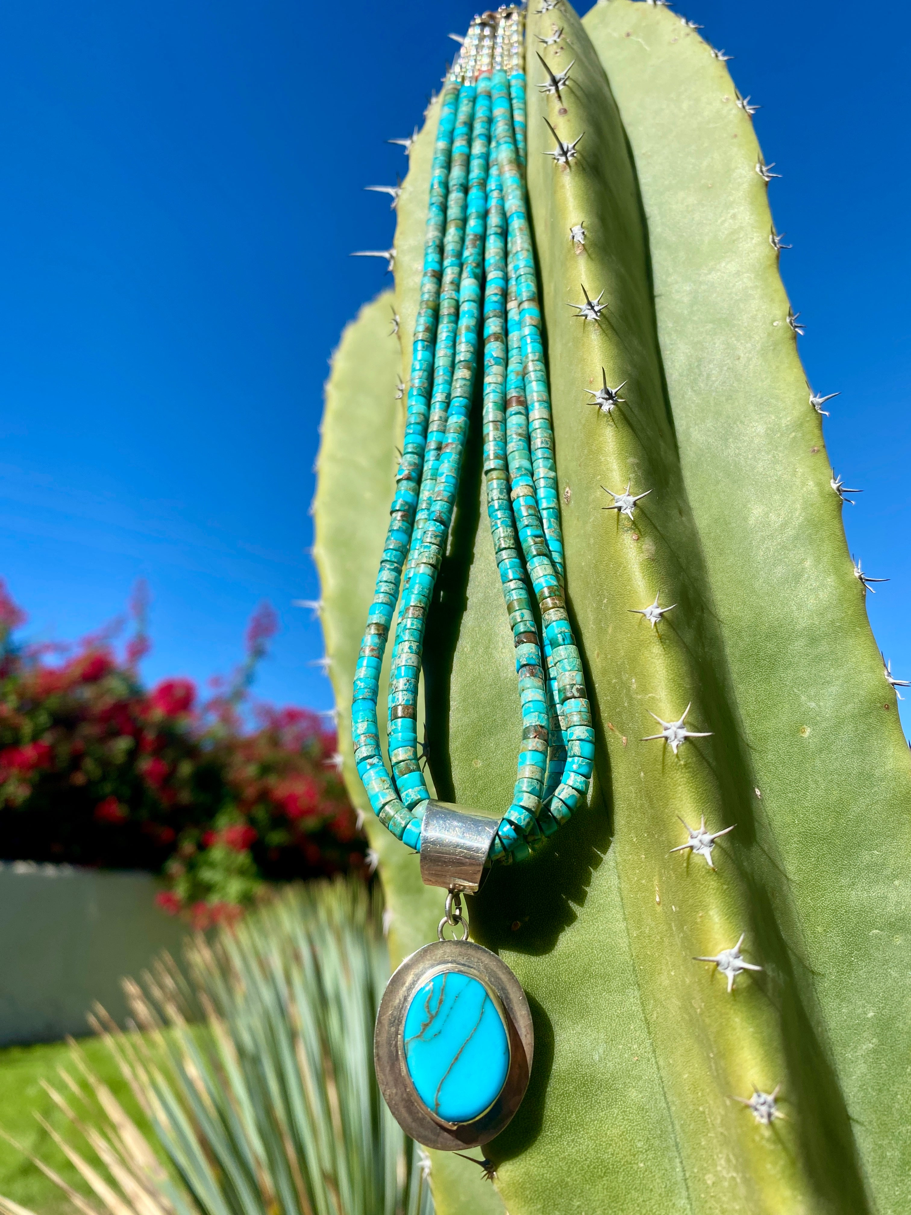 Kingman and Royston Turquoise Heishi Style Necklace