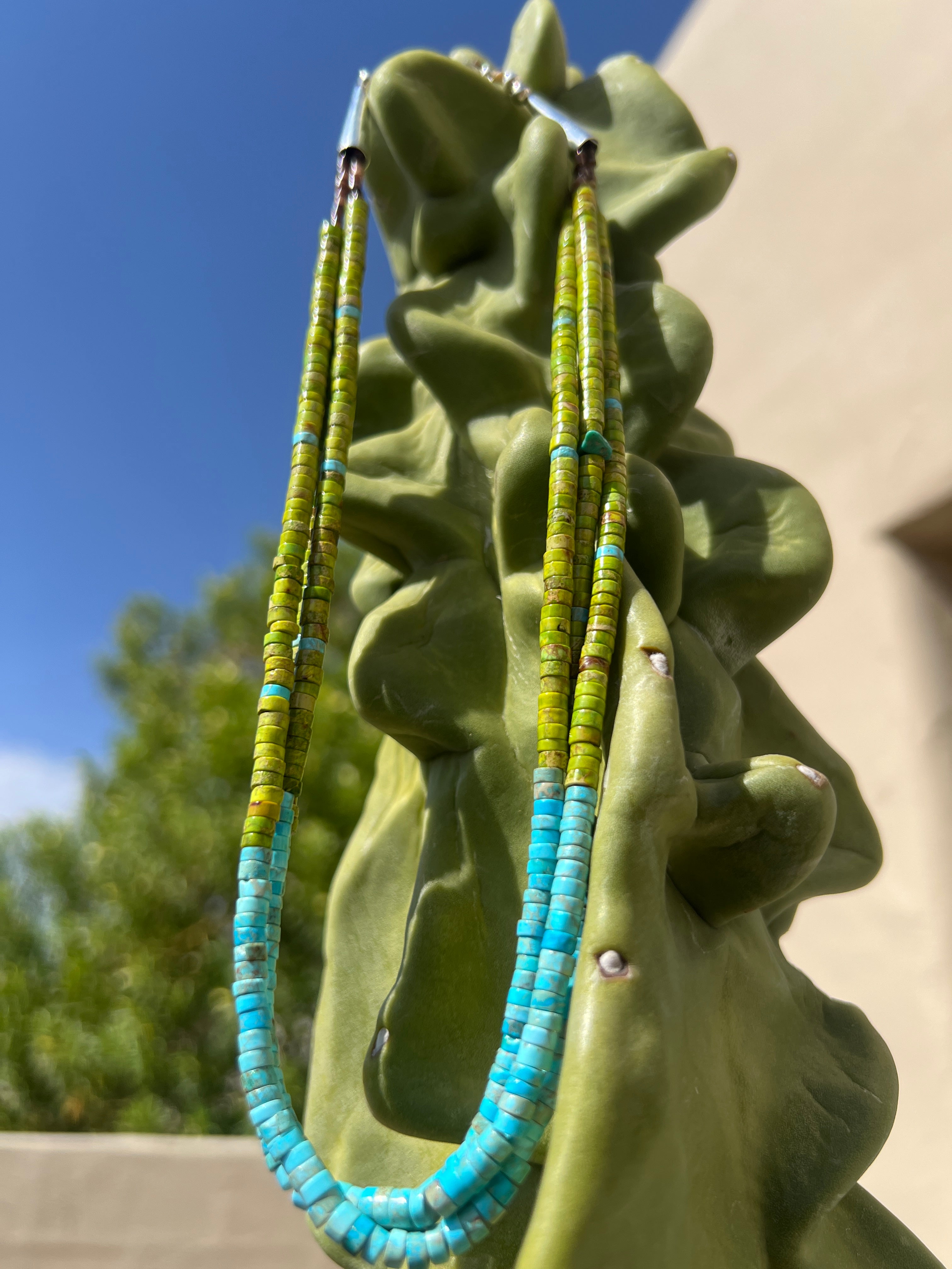 Turquoise, Gaspeite, Heishi Santo Domingo Necklace