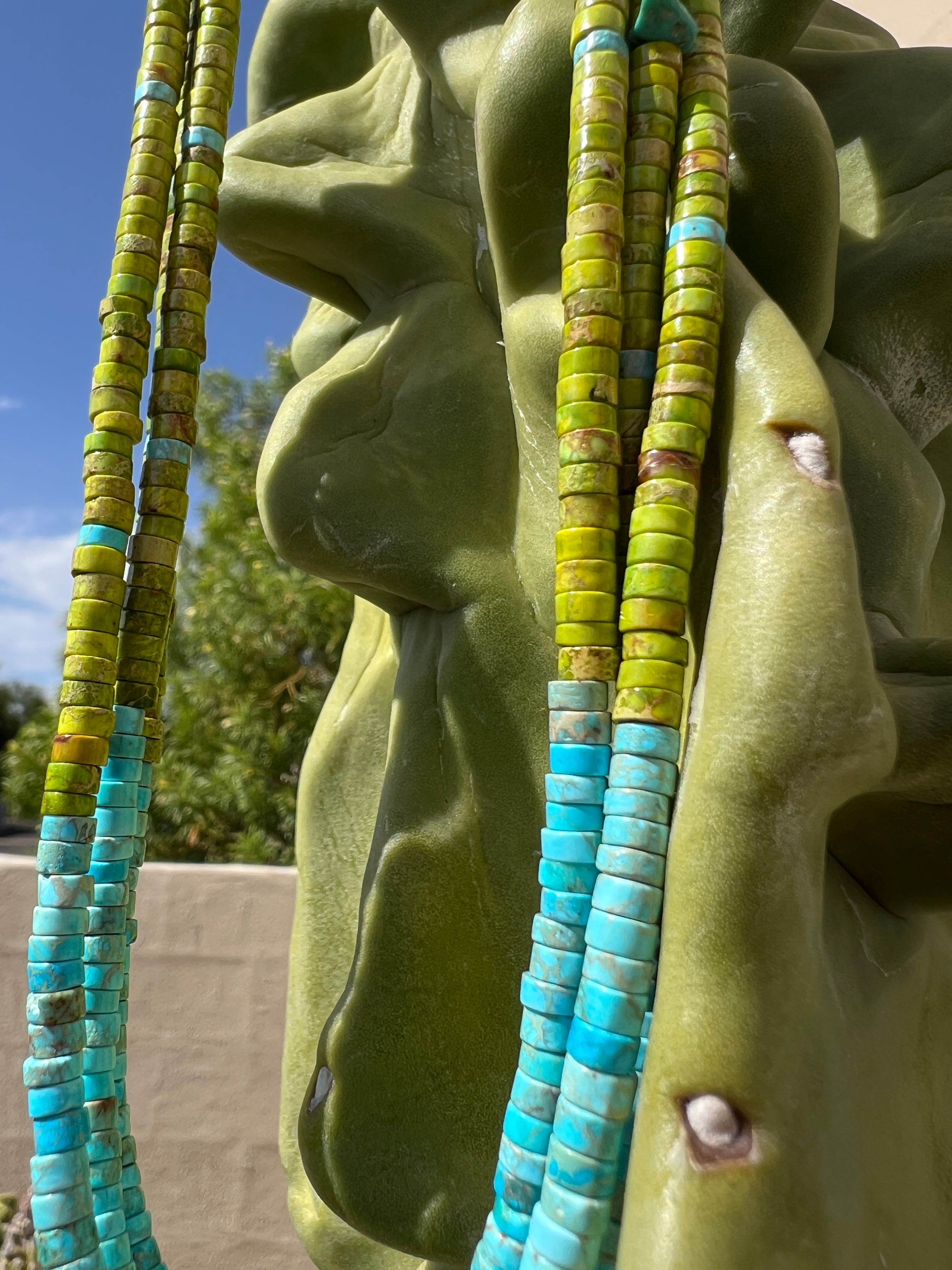 Turquoise, Gaspeite, Heishi Santo Domingo Necklace