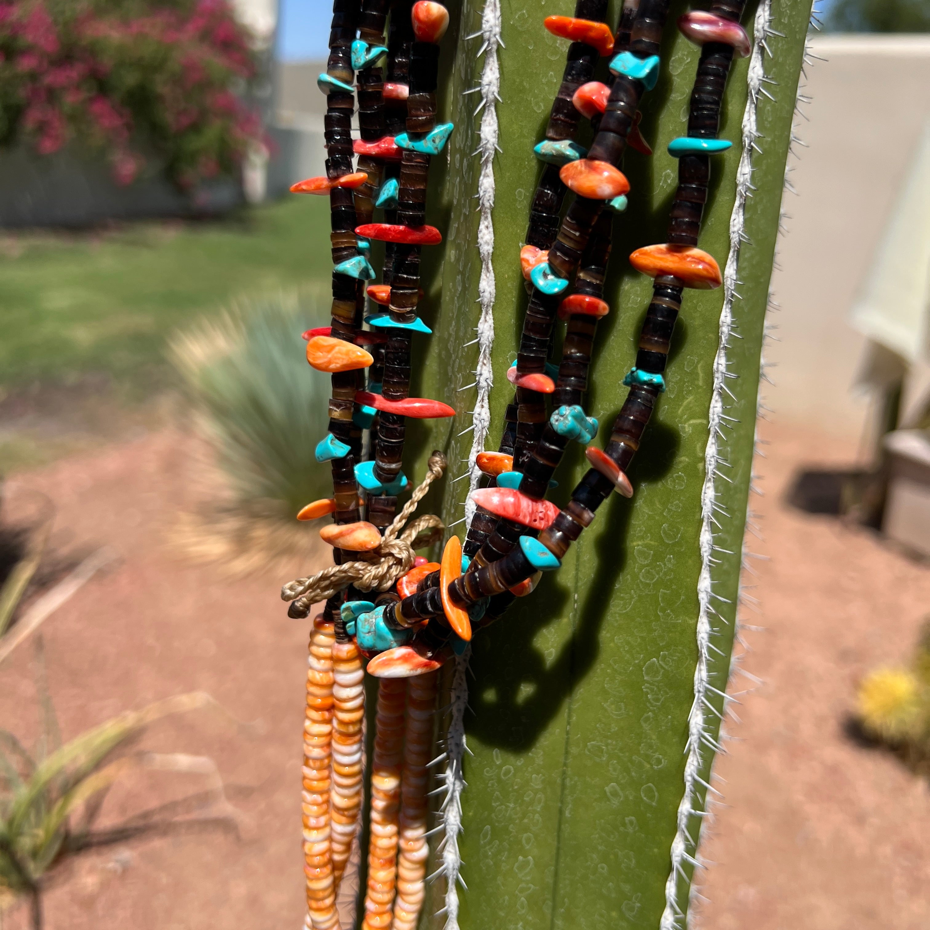 Spiny Oyster, Pen Shell, and Turquoise Heishi Necklace Santo Domingo