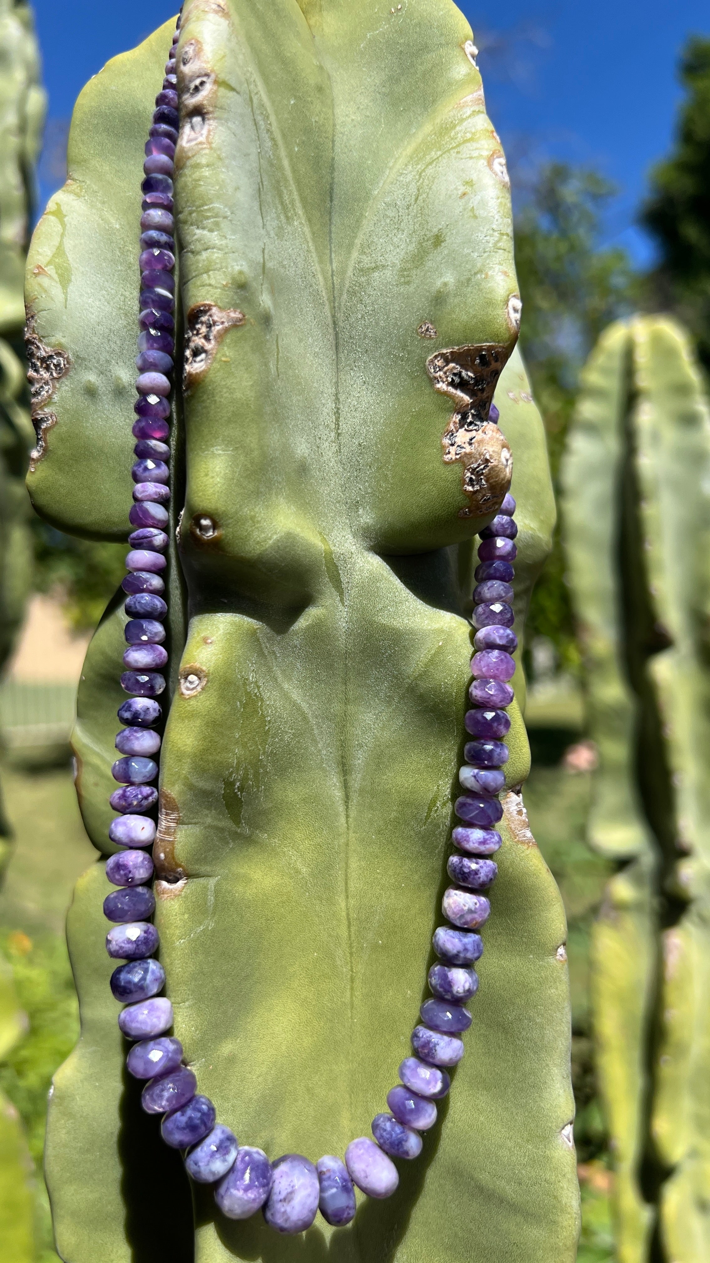 Unique Morado Purple Opal Faceted Necklace