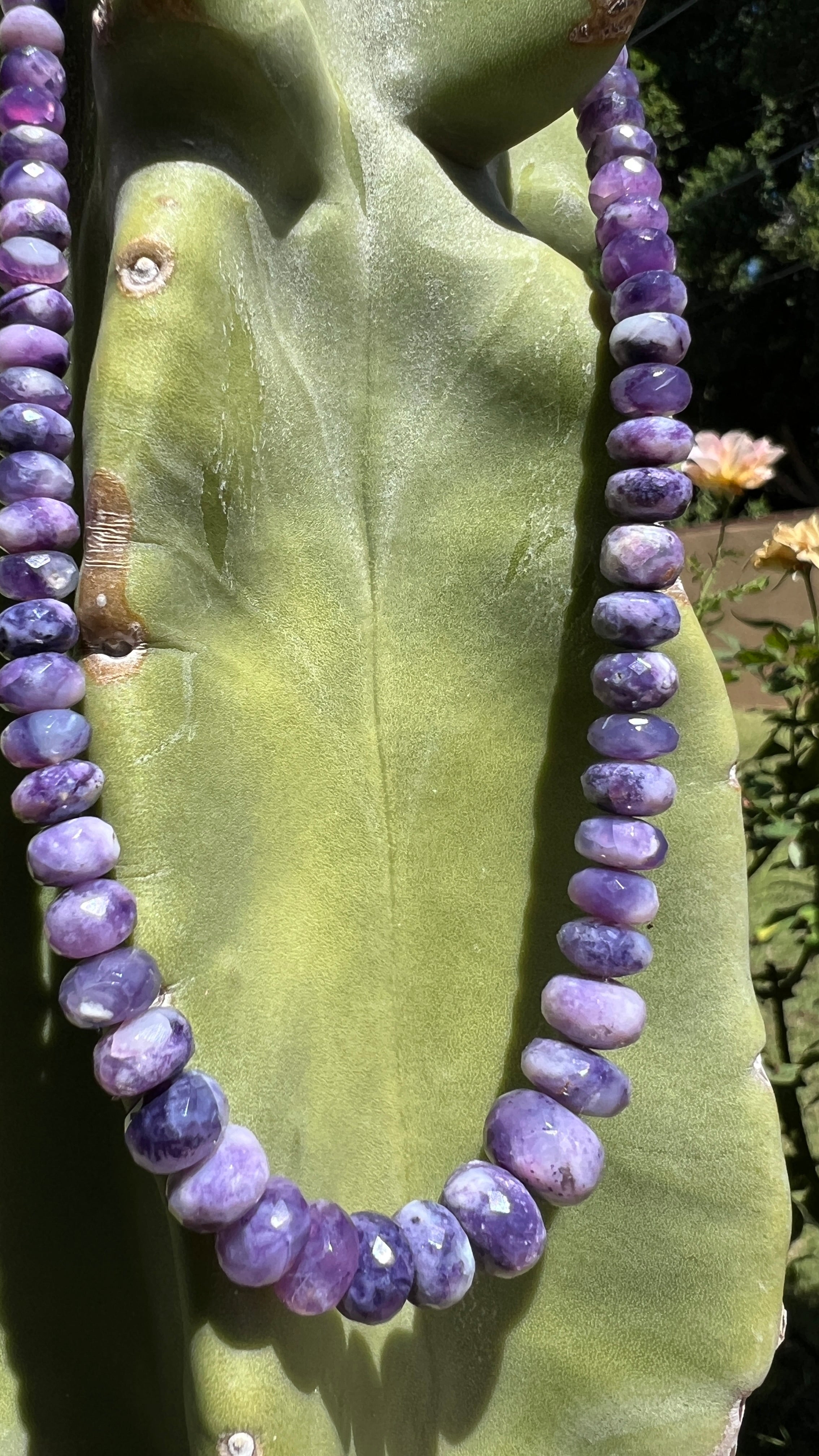 Unique Morado Purple Opal Faceted Necklace