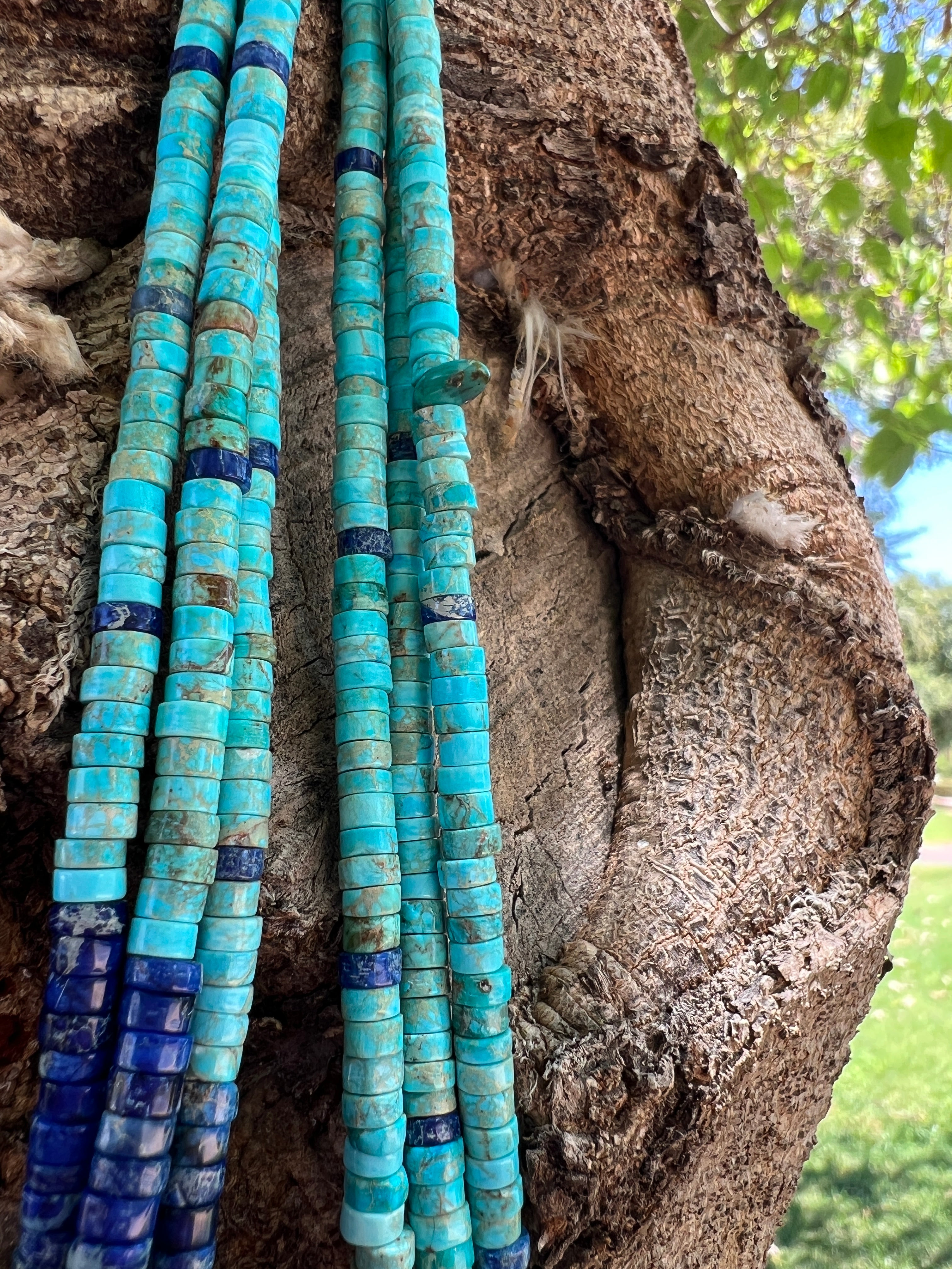 Lapis, Turquoise, and Heishi Necklace Santo Domingo