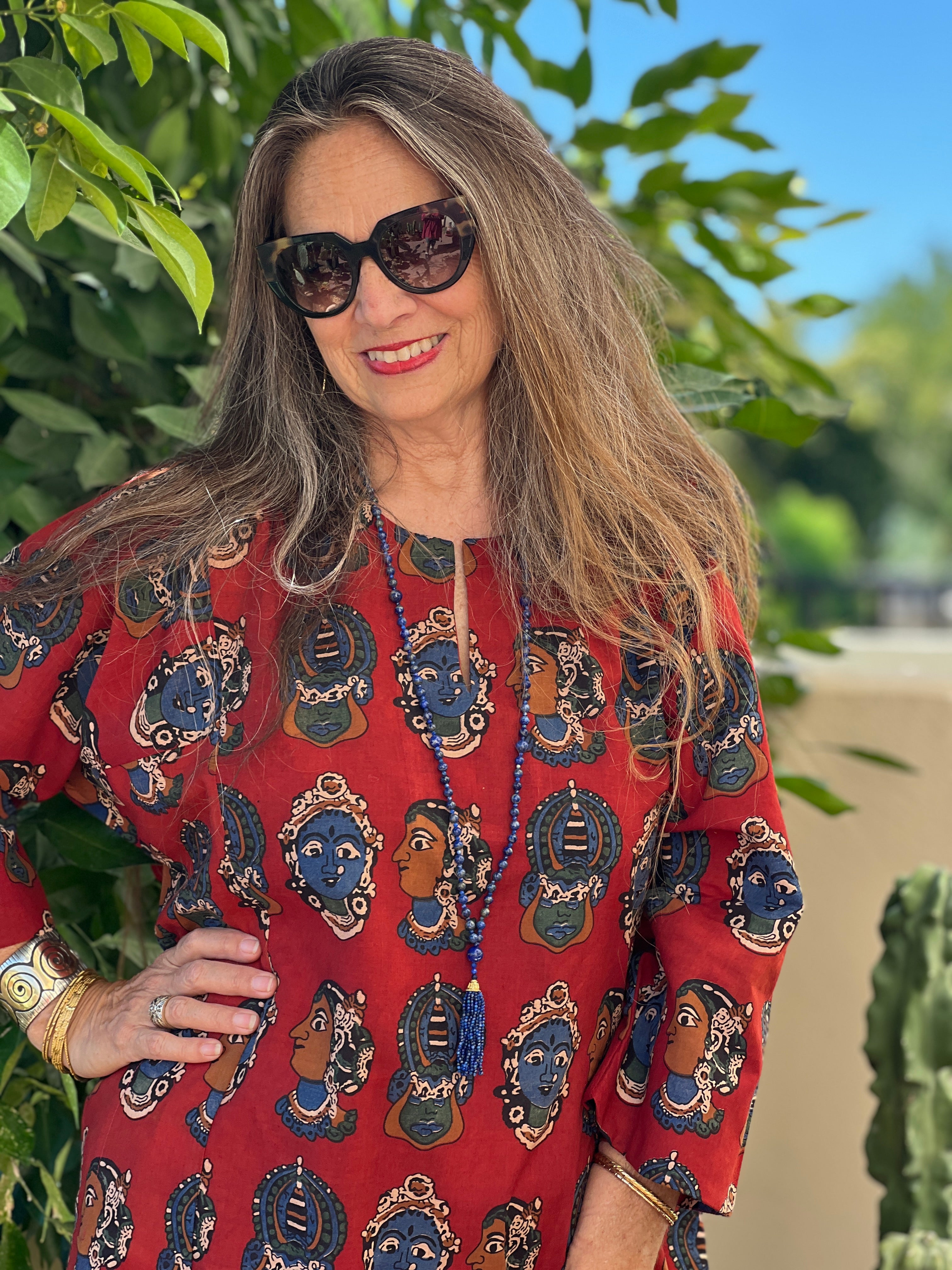 Red Goddess Ammavari  Maxi Kaftan Dress