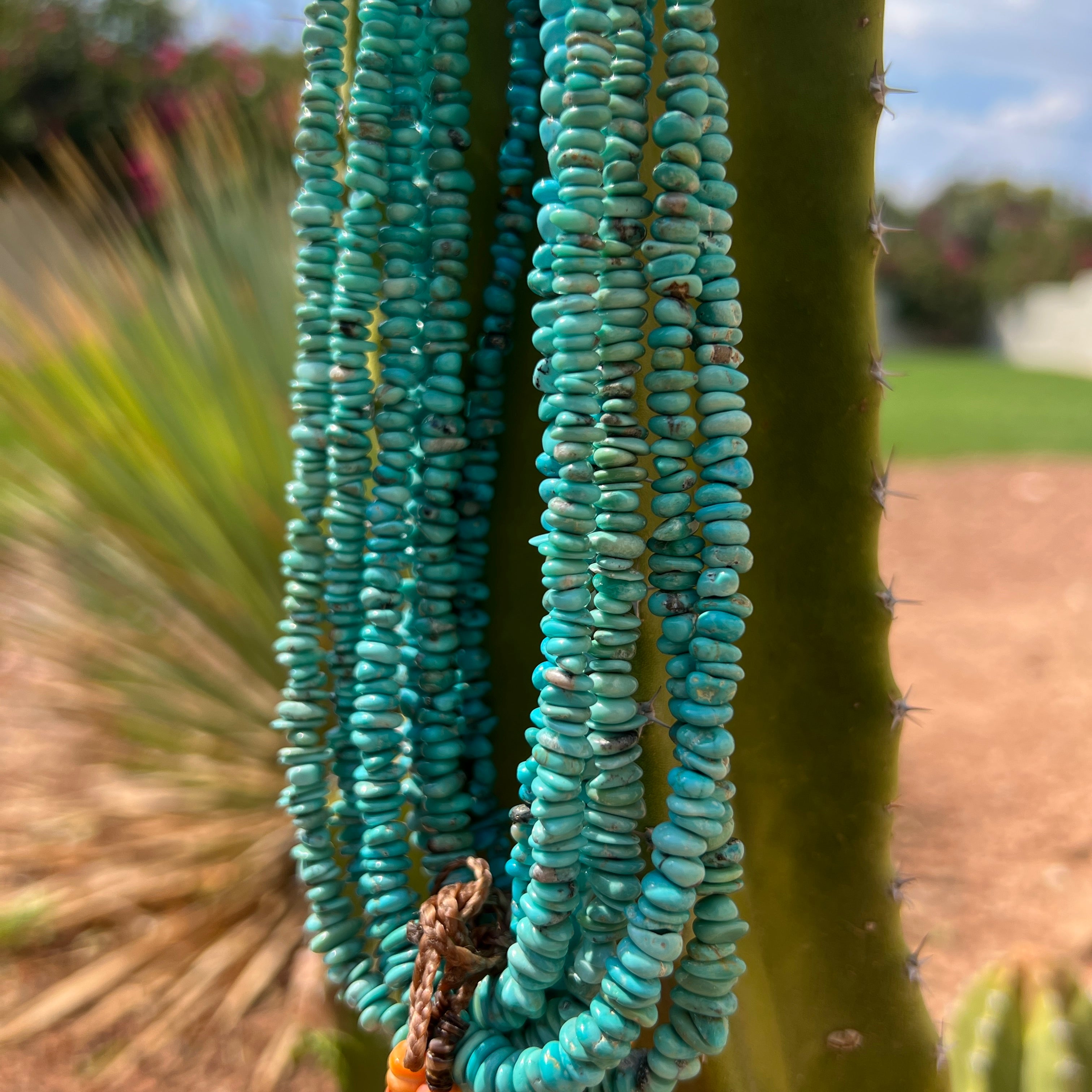 Kingman Turquoise, Heishi, and Spiny Oyster Jacla Necklace Santo Domingo