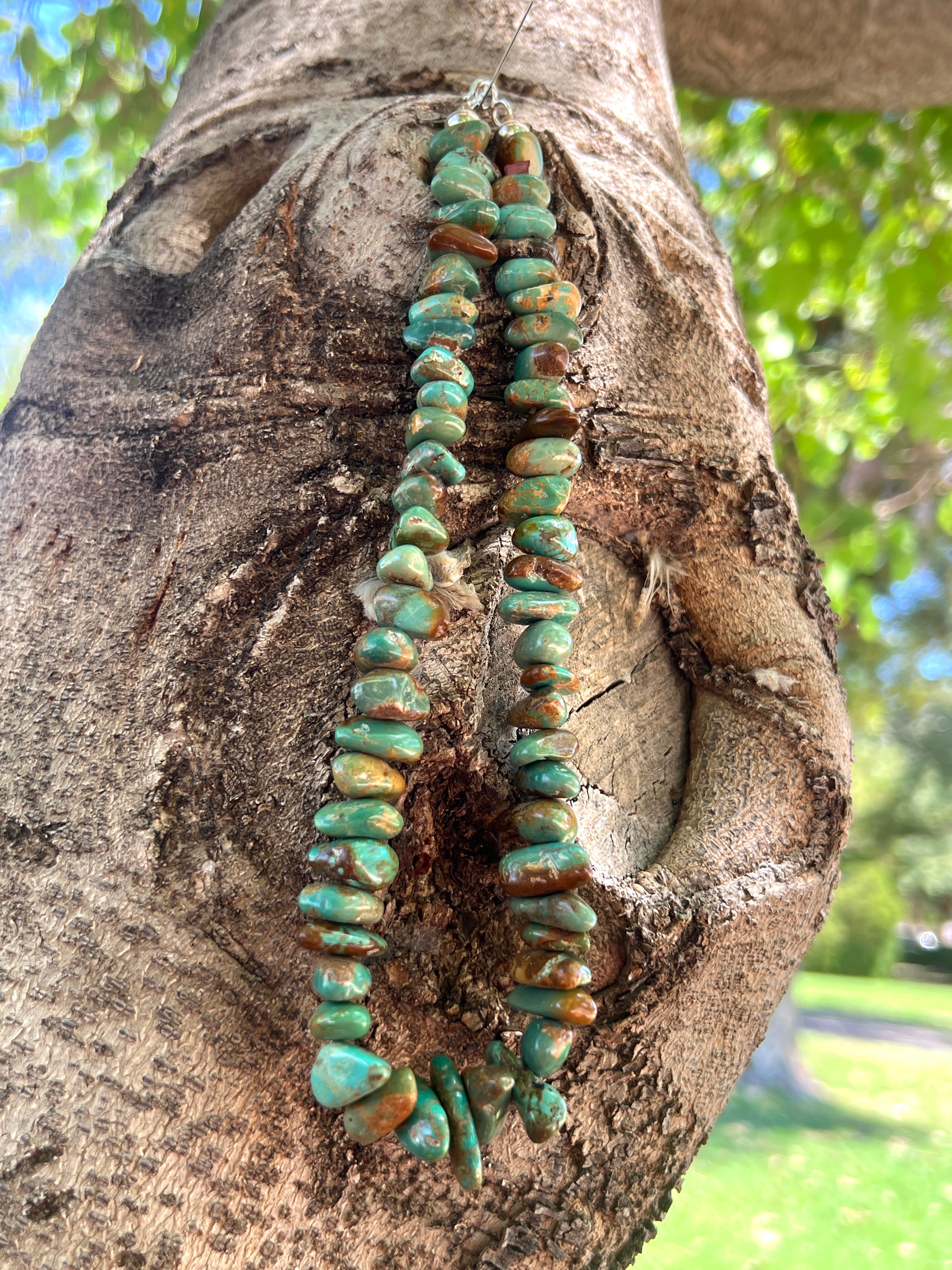 Royston Turquoise Vintage Nugget Necklace Santo Domingo