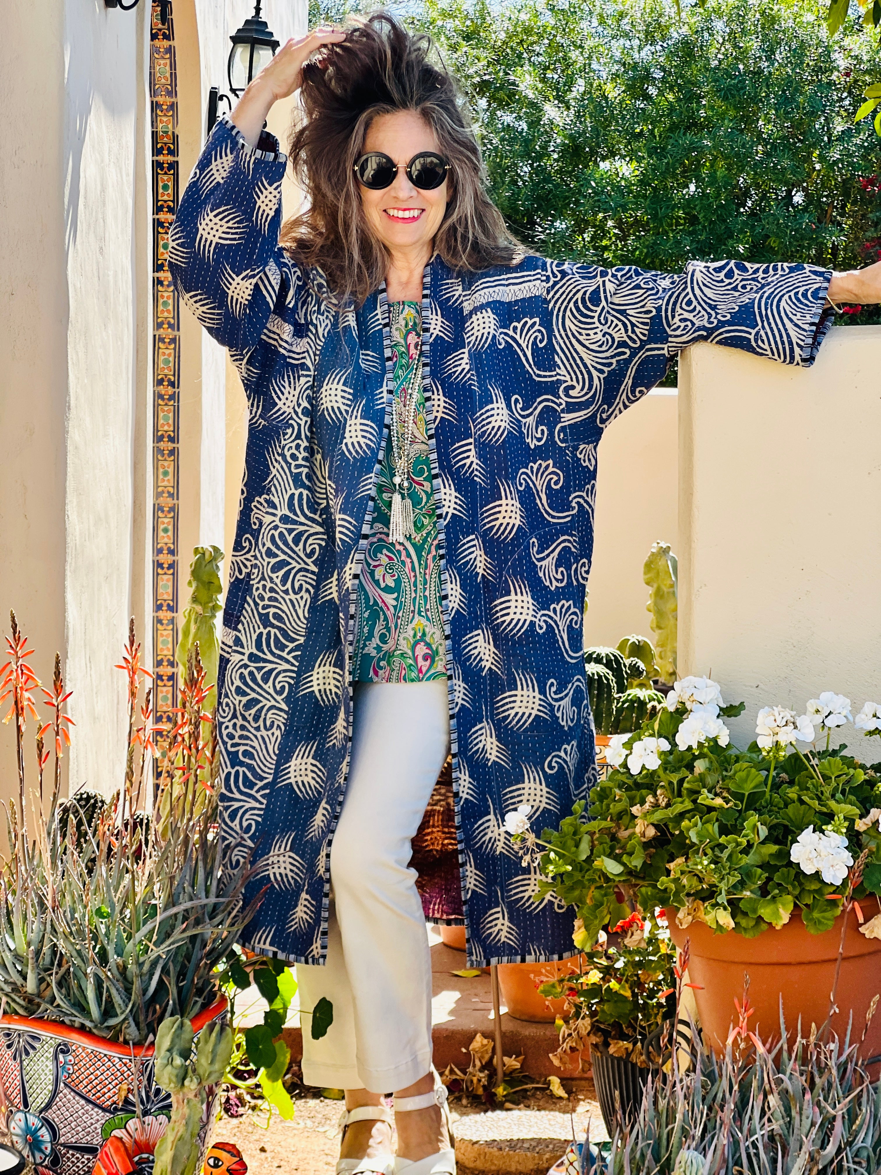 Jeju Vintage Quilted Kantha Coat ONE OF KIND