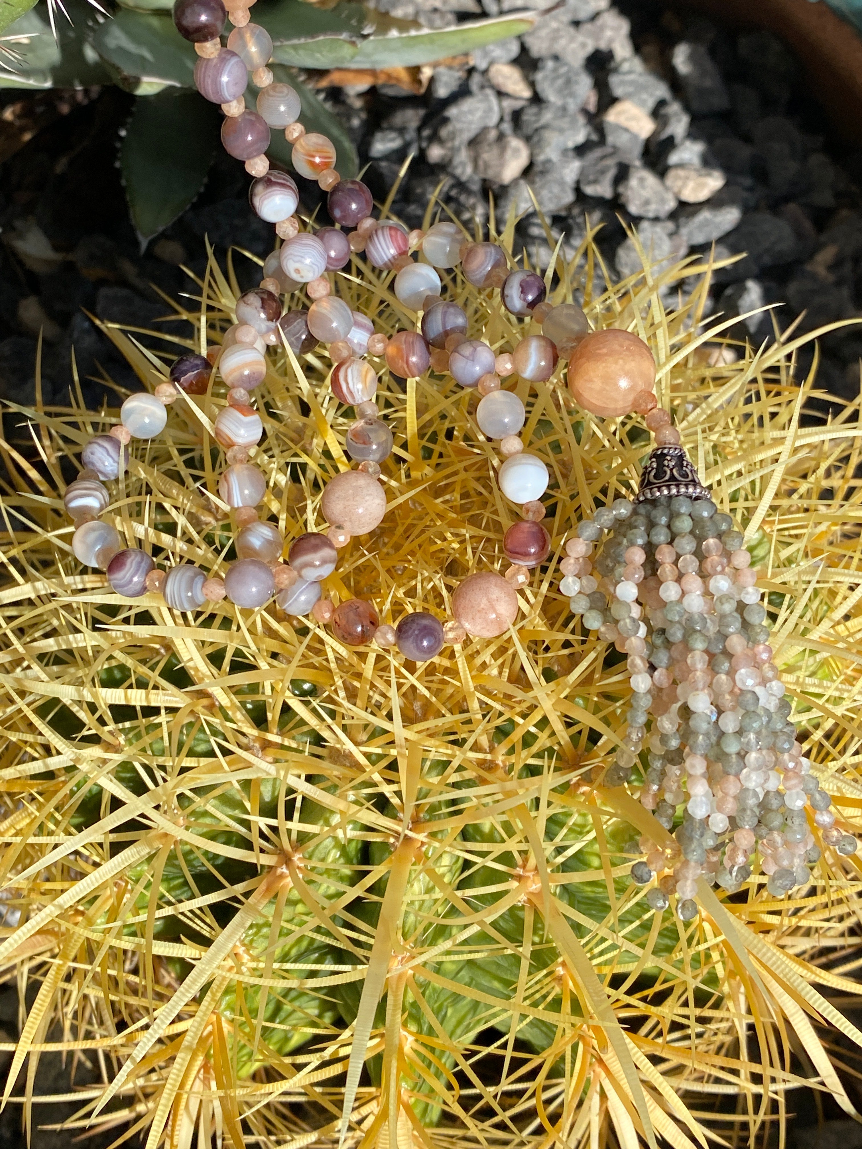 Semi Precious Botswana Agate Mala