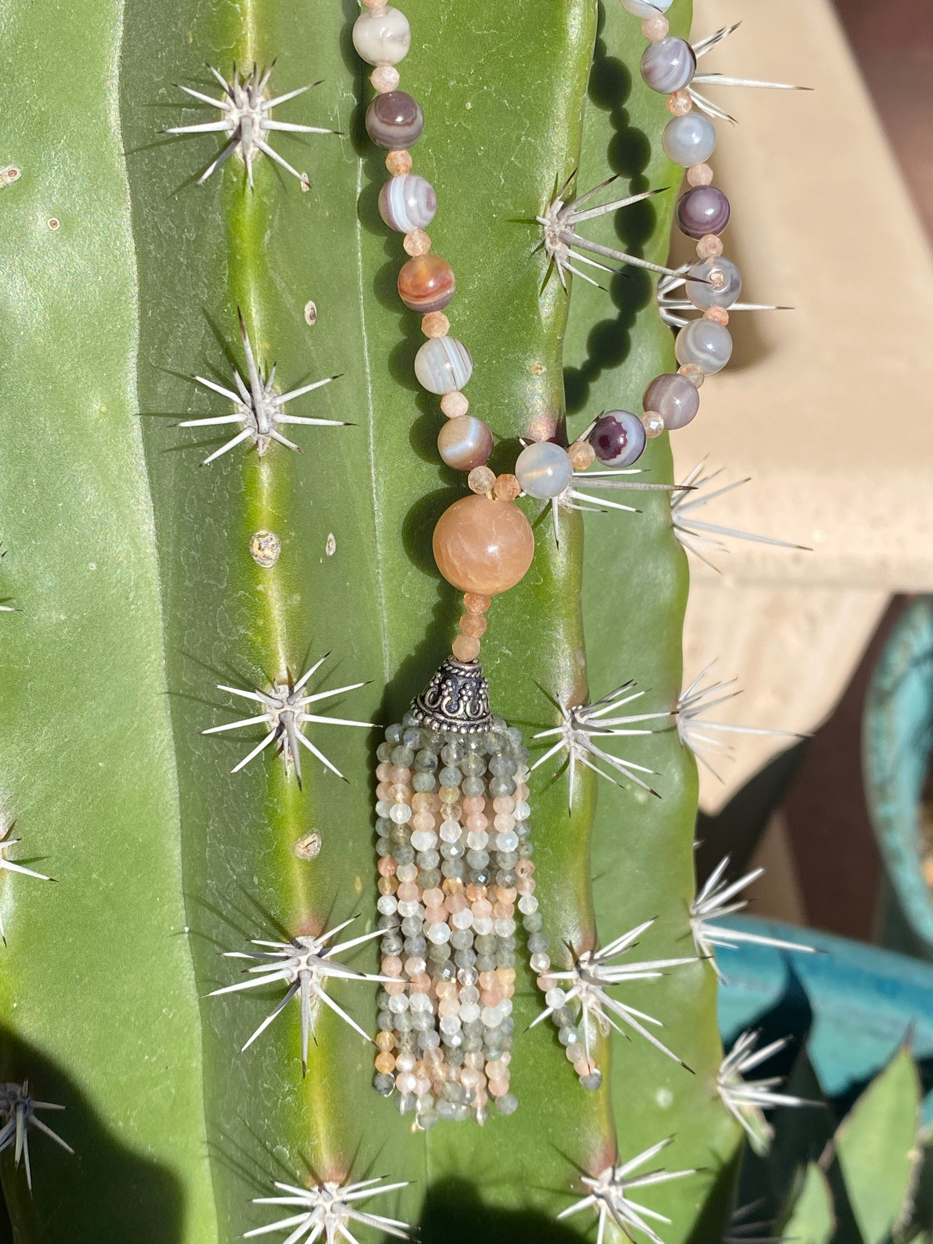 Semi Precious Botswana Agate Mala