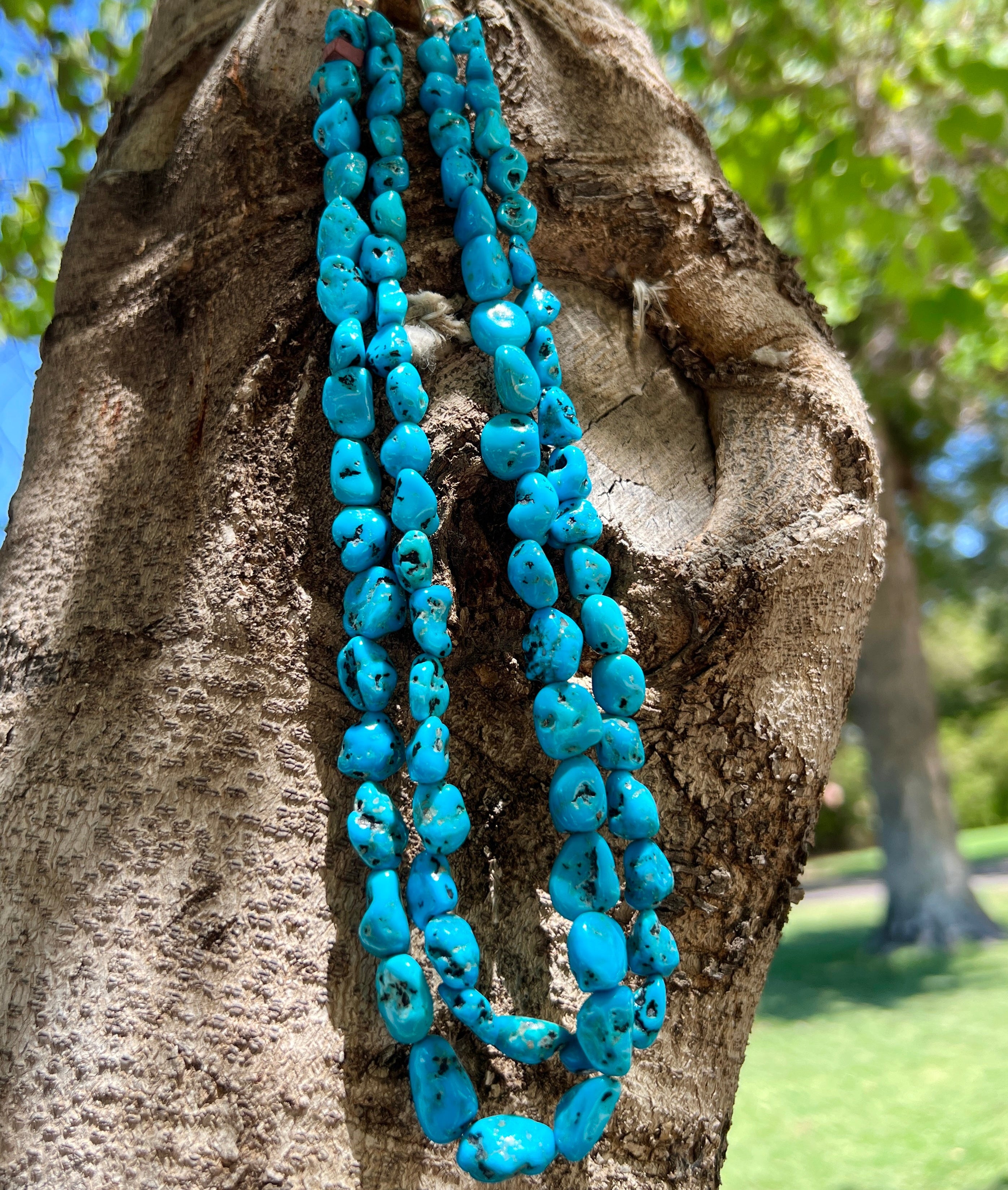 Sleeping Beauty Turquoise Double Strand Necklace Santo Domingo