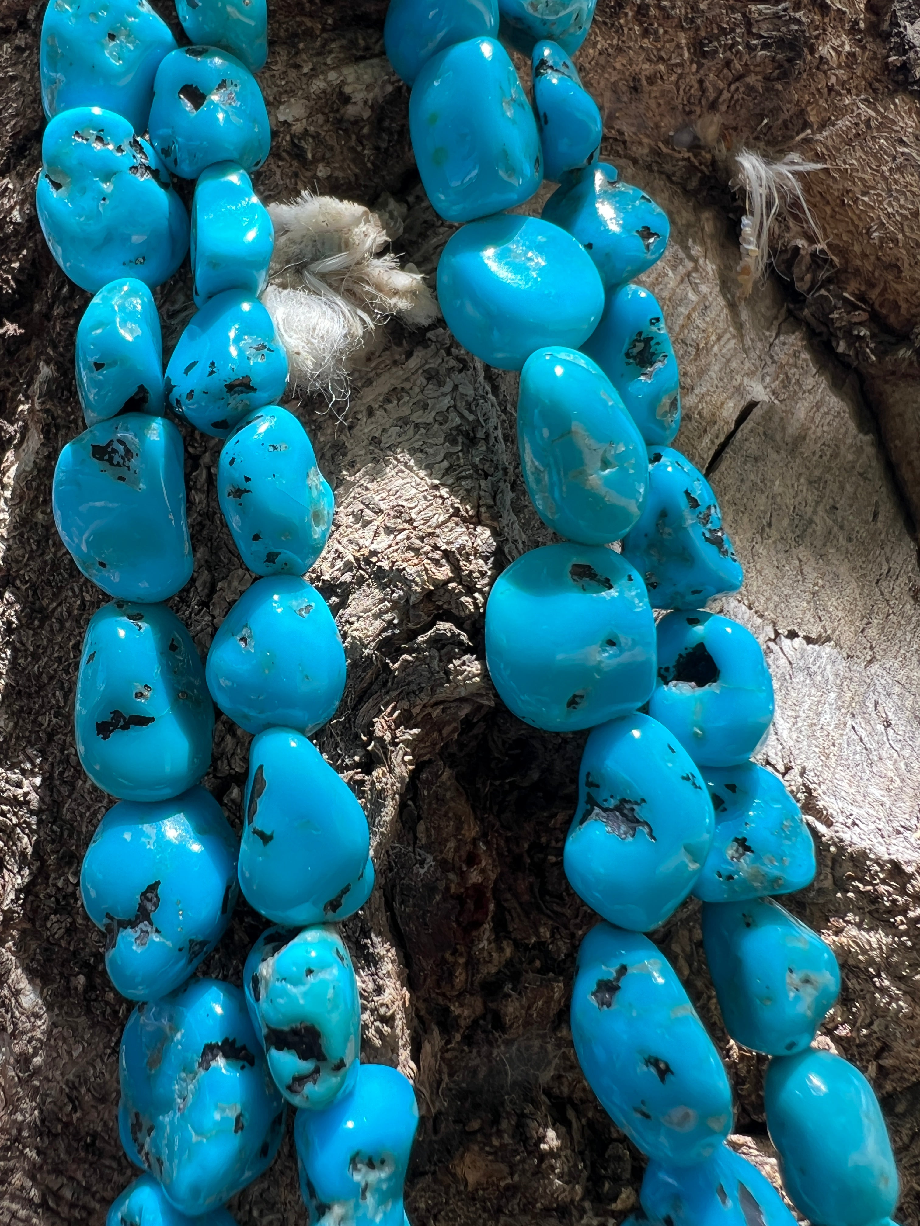 Sleeping Beauty Turquoise Double Strand Necklace Santo Domingo