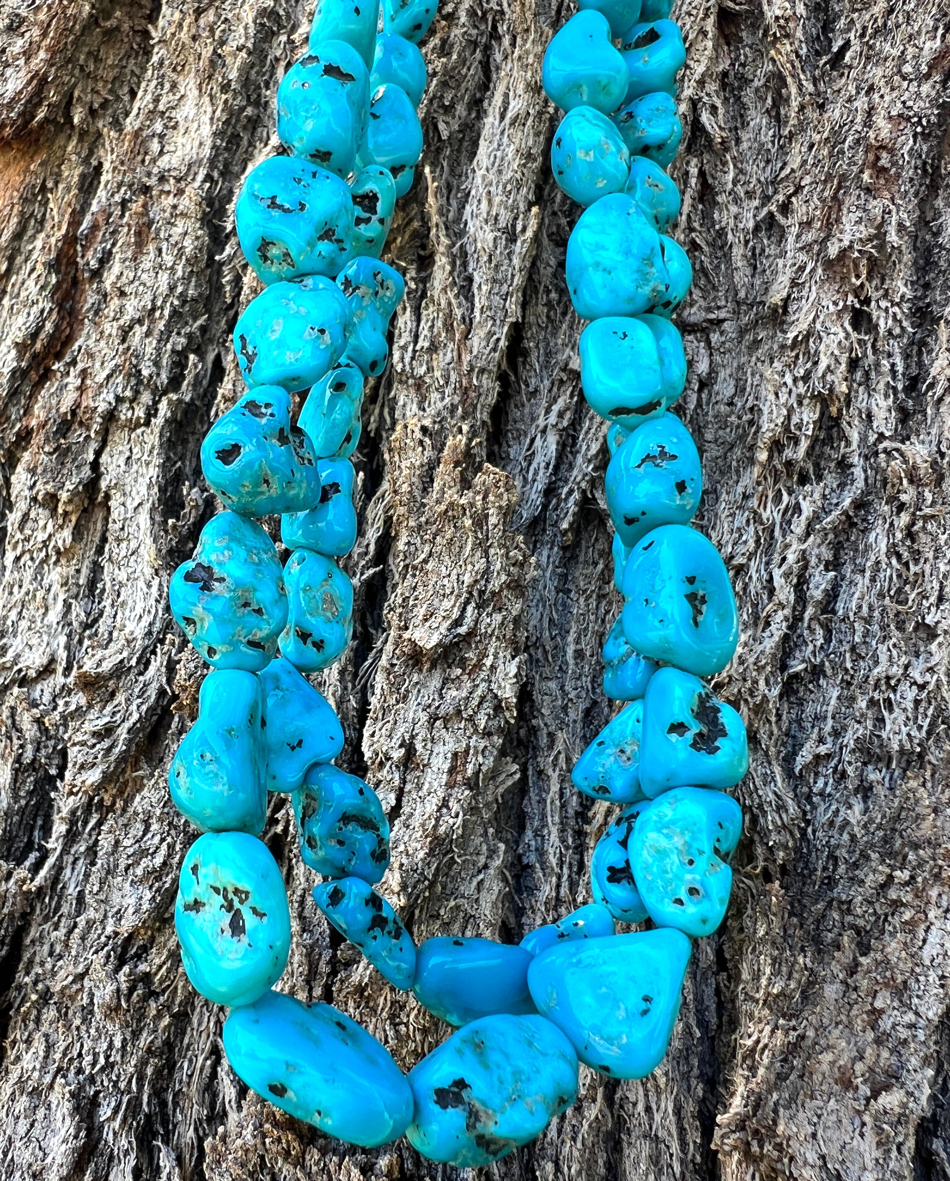 Sleeping Beauty Turquoise Double Strand Necklace Santo Domingo