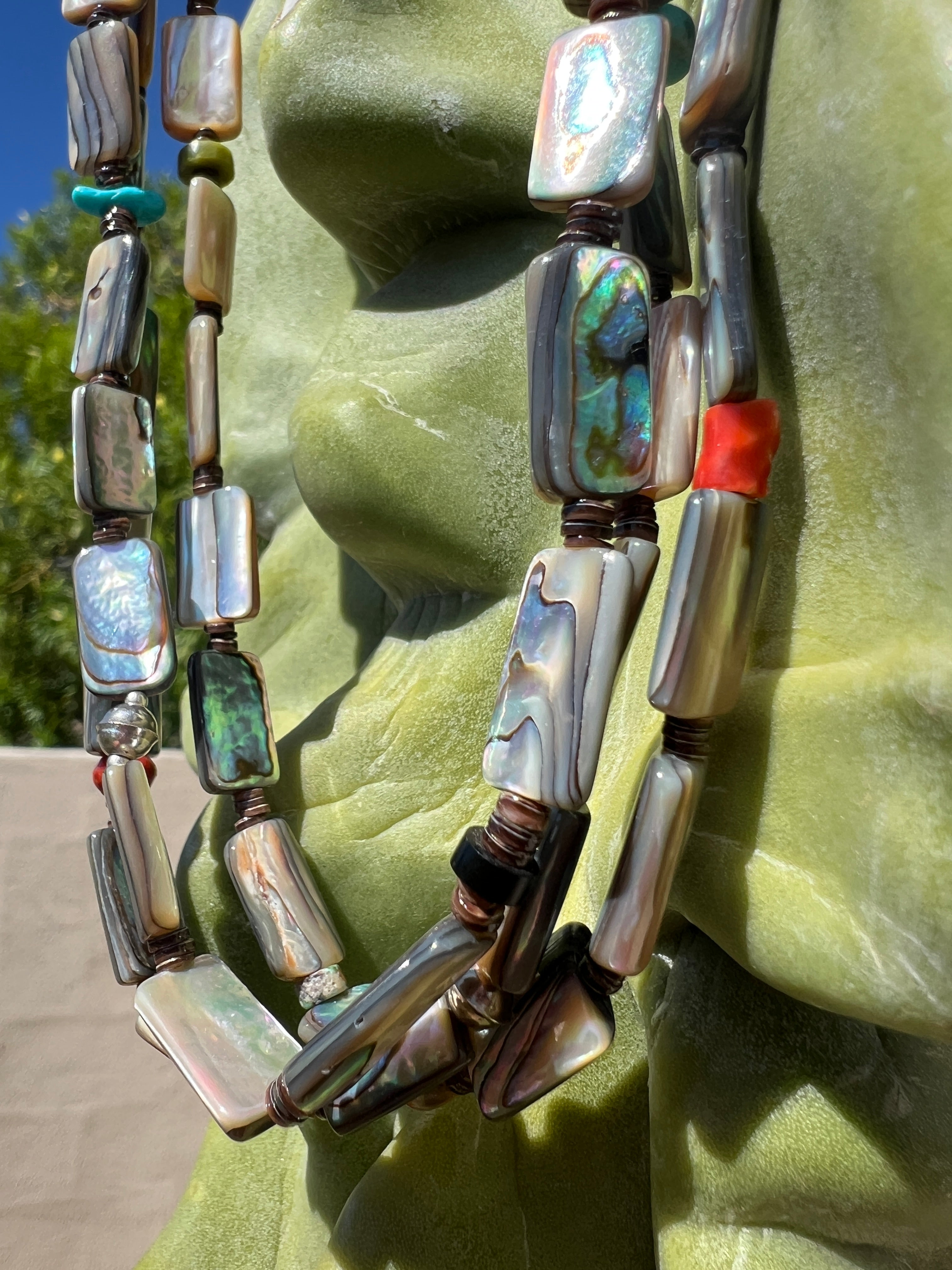 Abalone Shell and Heishi Santo Domingo Necklace