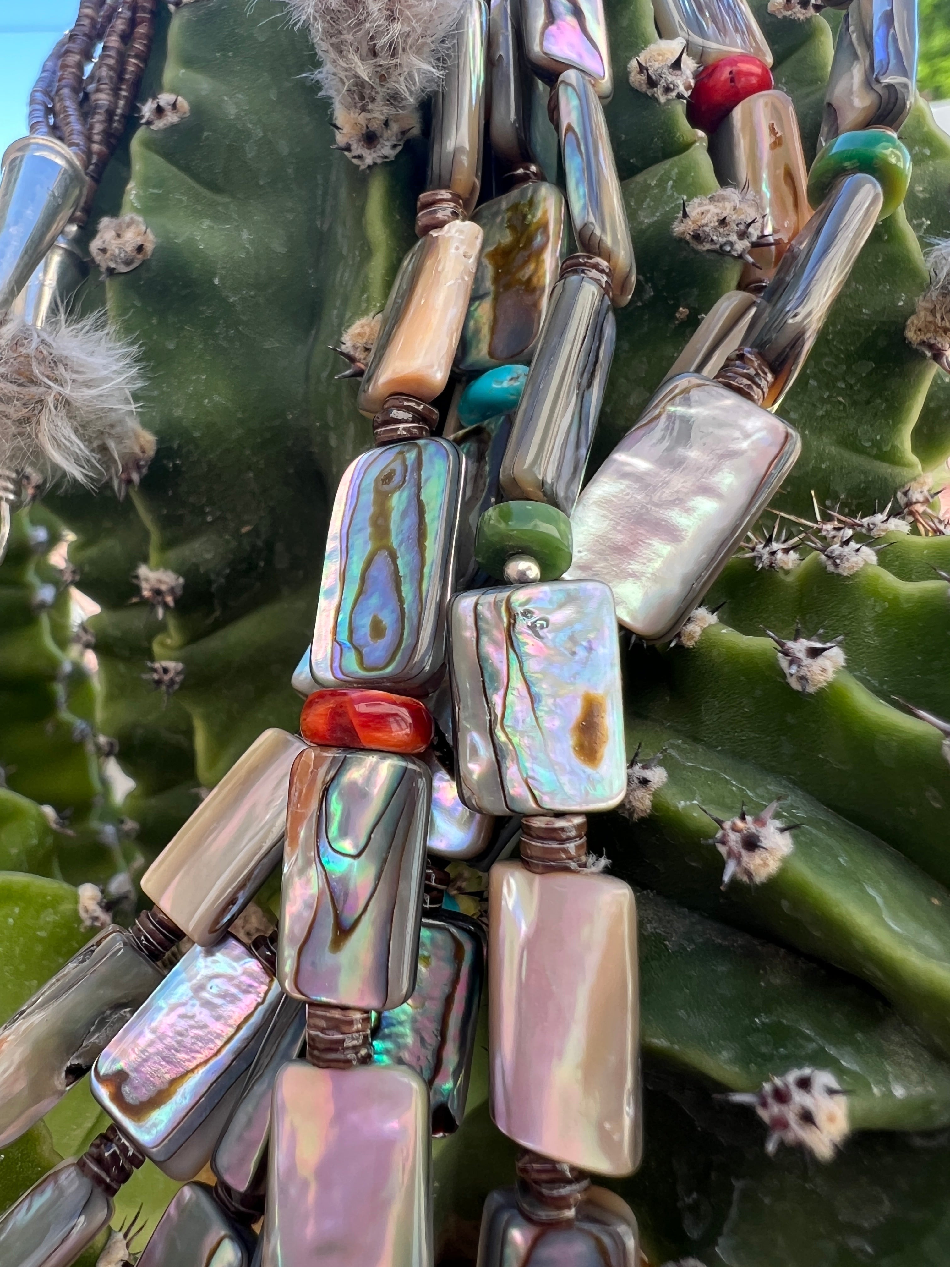 Abalone Shell and Heishi Santo Domingo Necklace