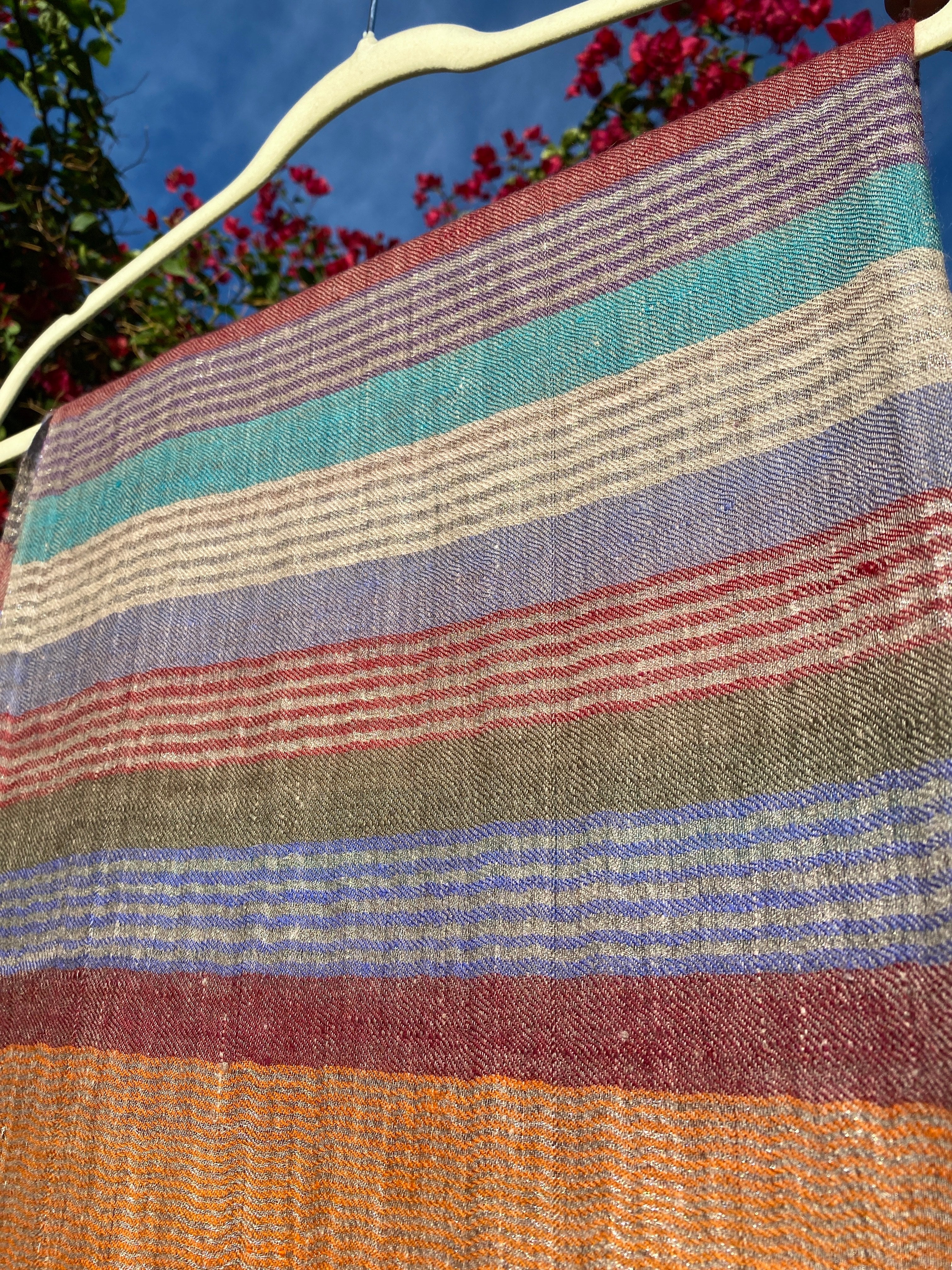 St-Tropez Stripe Pashmina Kashmiri Shawl