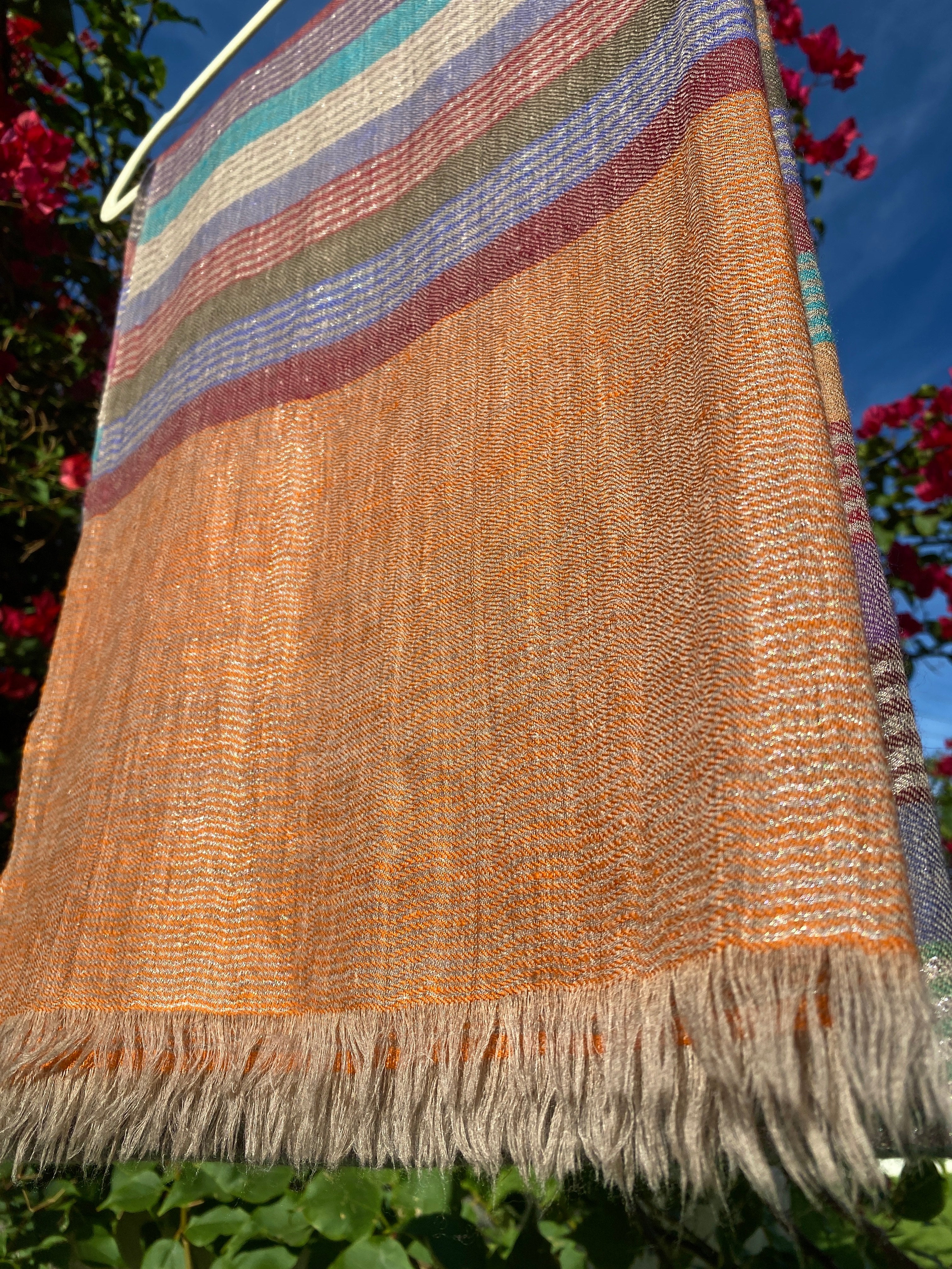 St-Tropez Stripe Pashmina Kashmiri Shawl