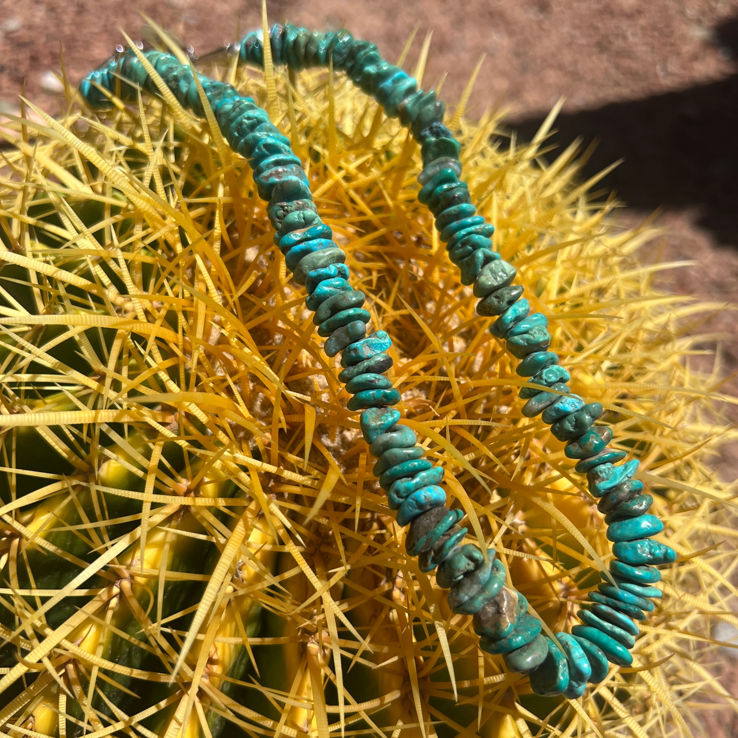Checker Nevada Blue Turquoise Necklace Santo Domingo