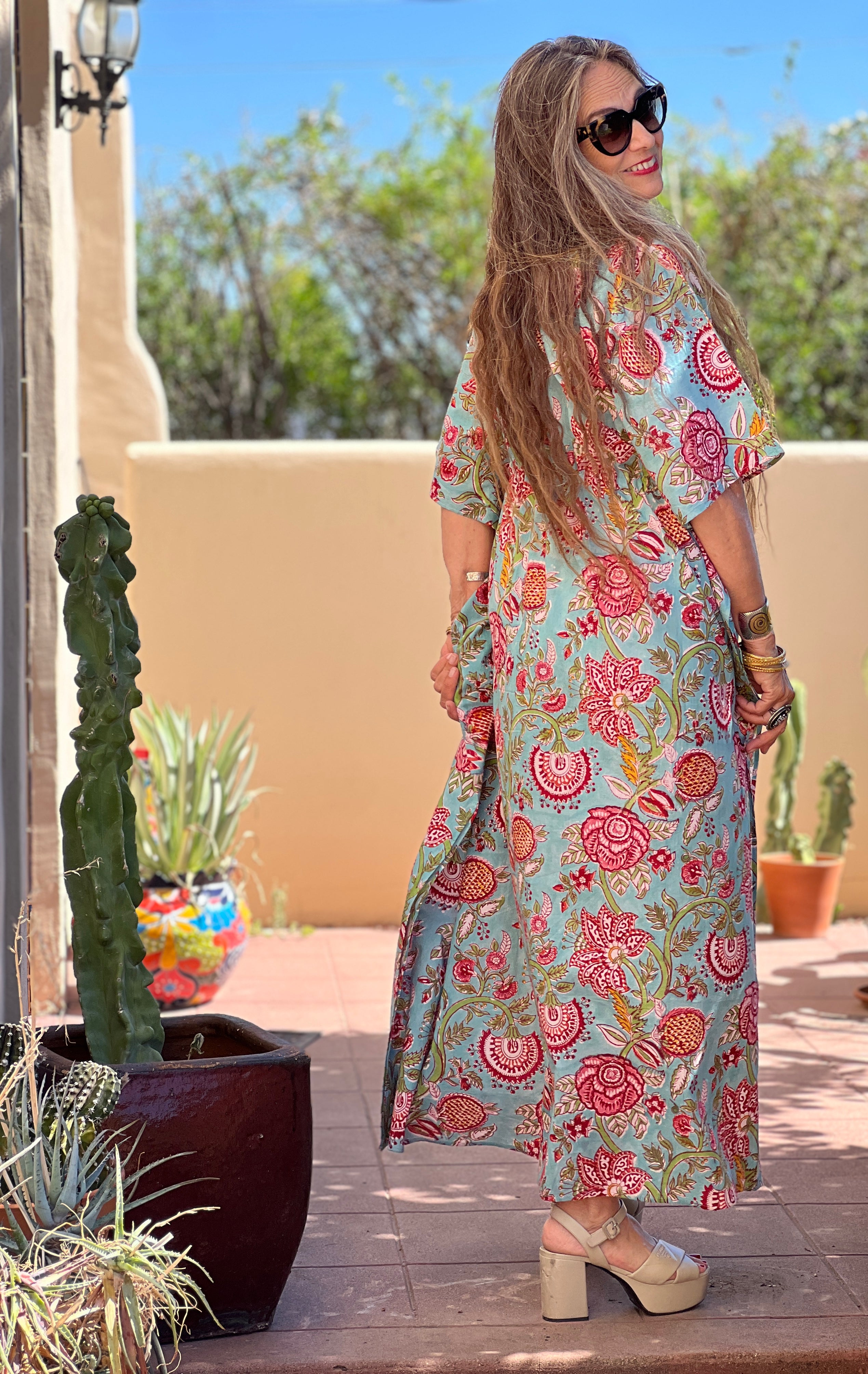 Maui Floral Maxi Kaftan Dress