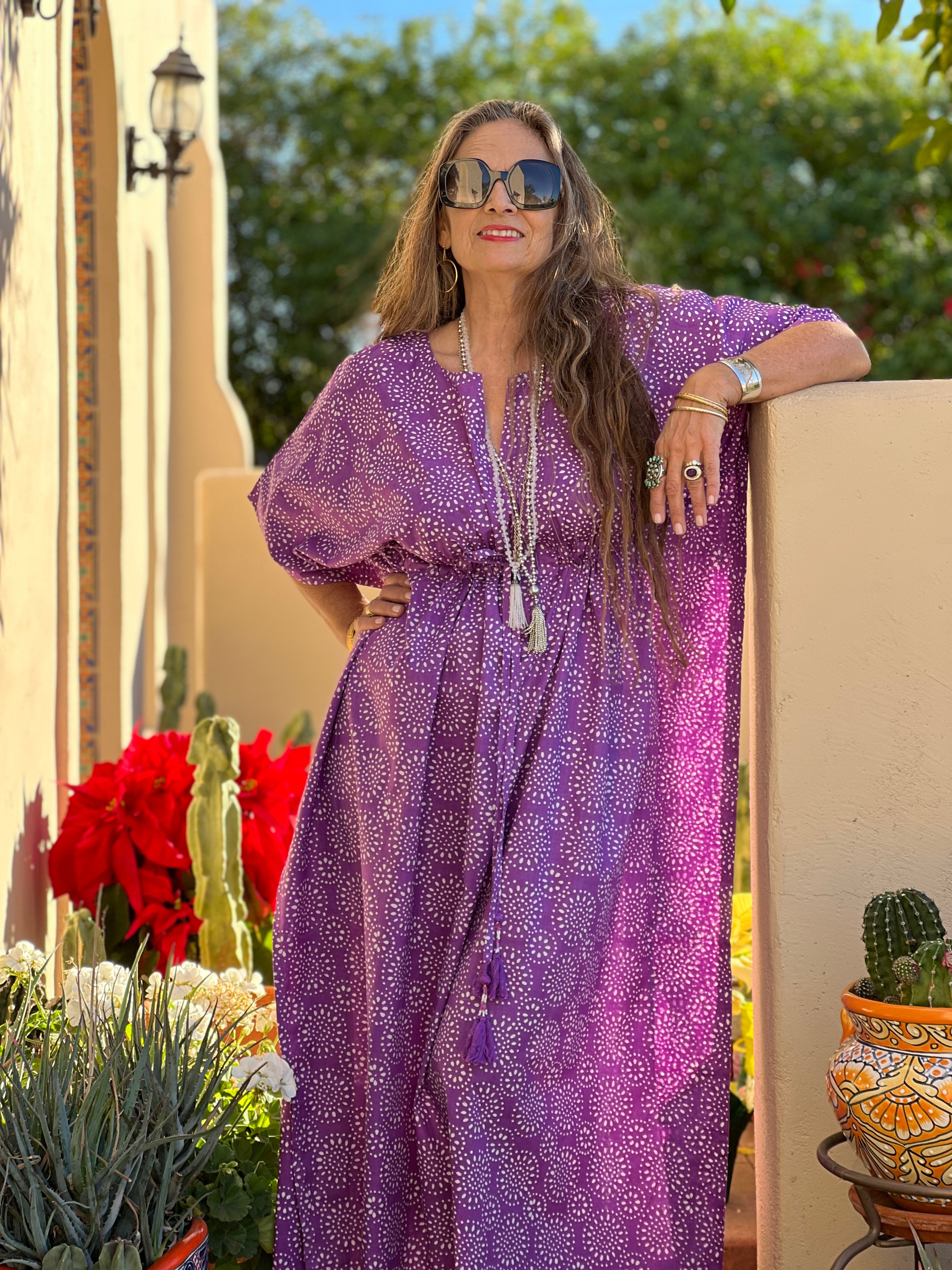 Purple Ronnie Maxi Kaftan Dress