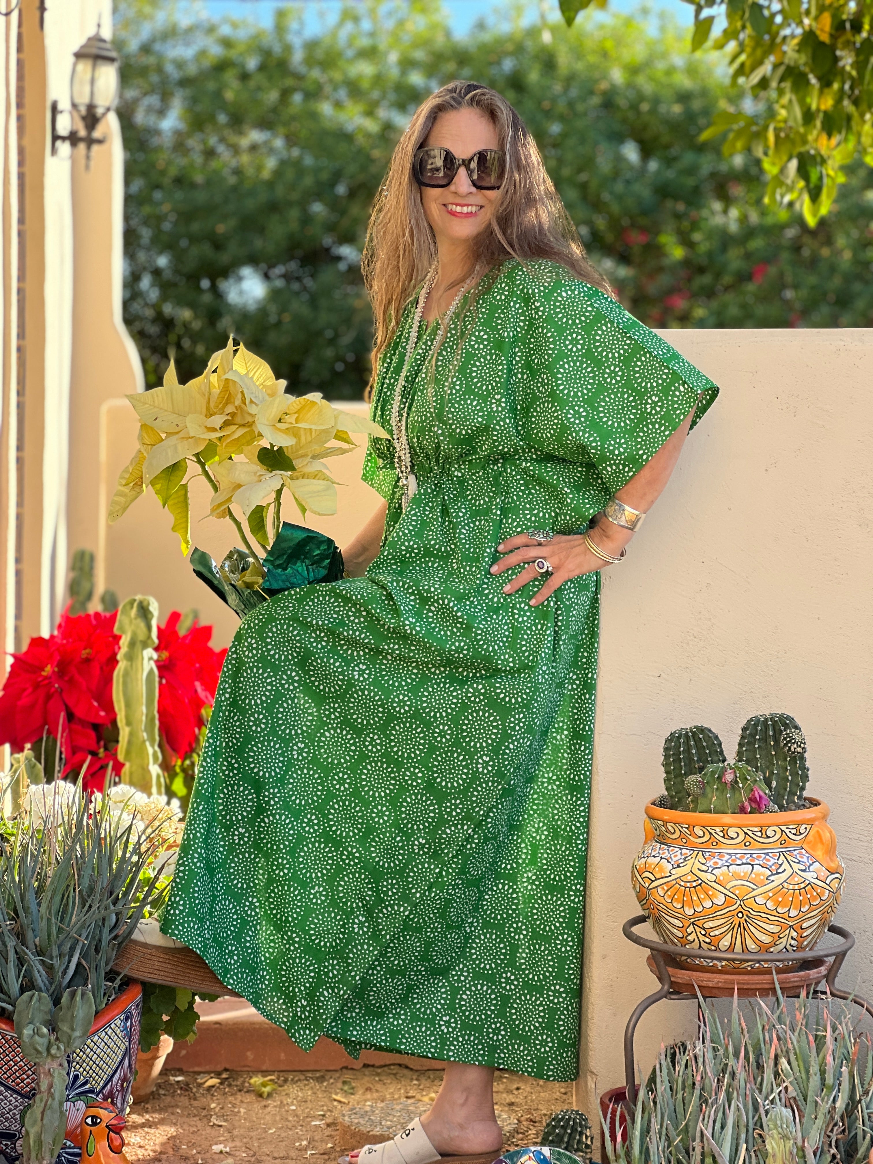 Emerald Green Ronnie Maxi Kaftan Dress