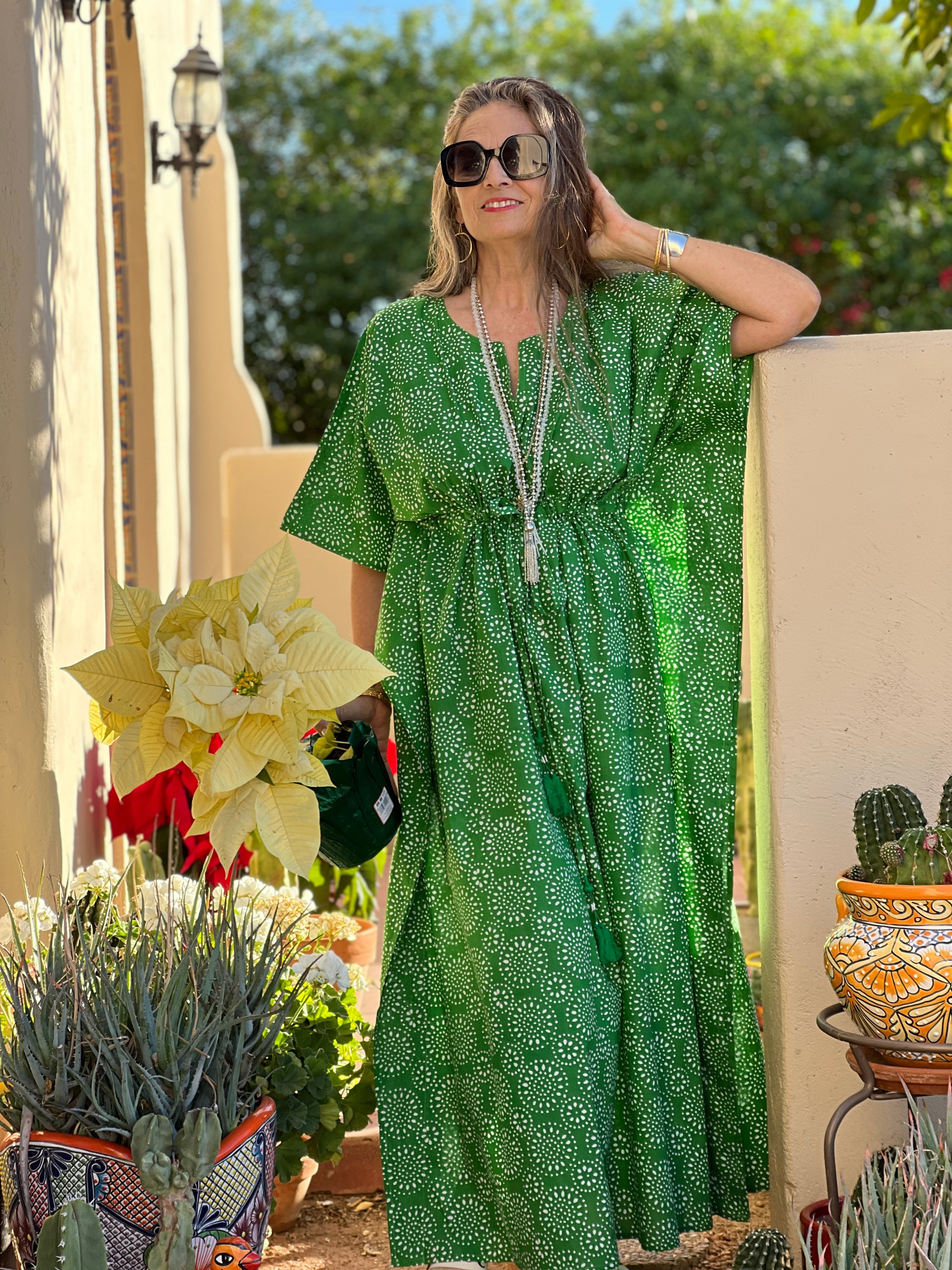 Emerald Green Ronnie Maxi Kaftan Dress