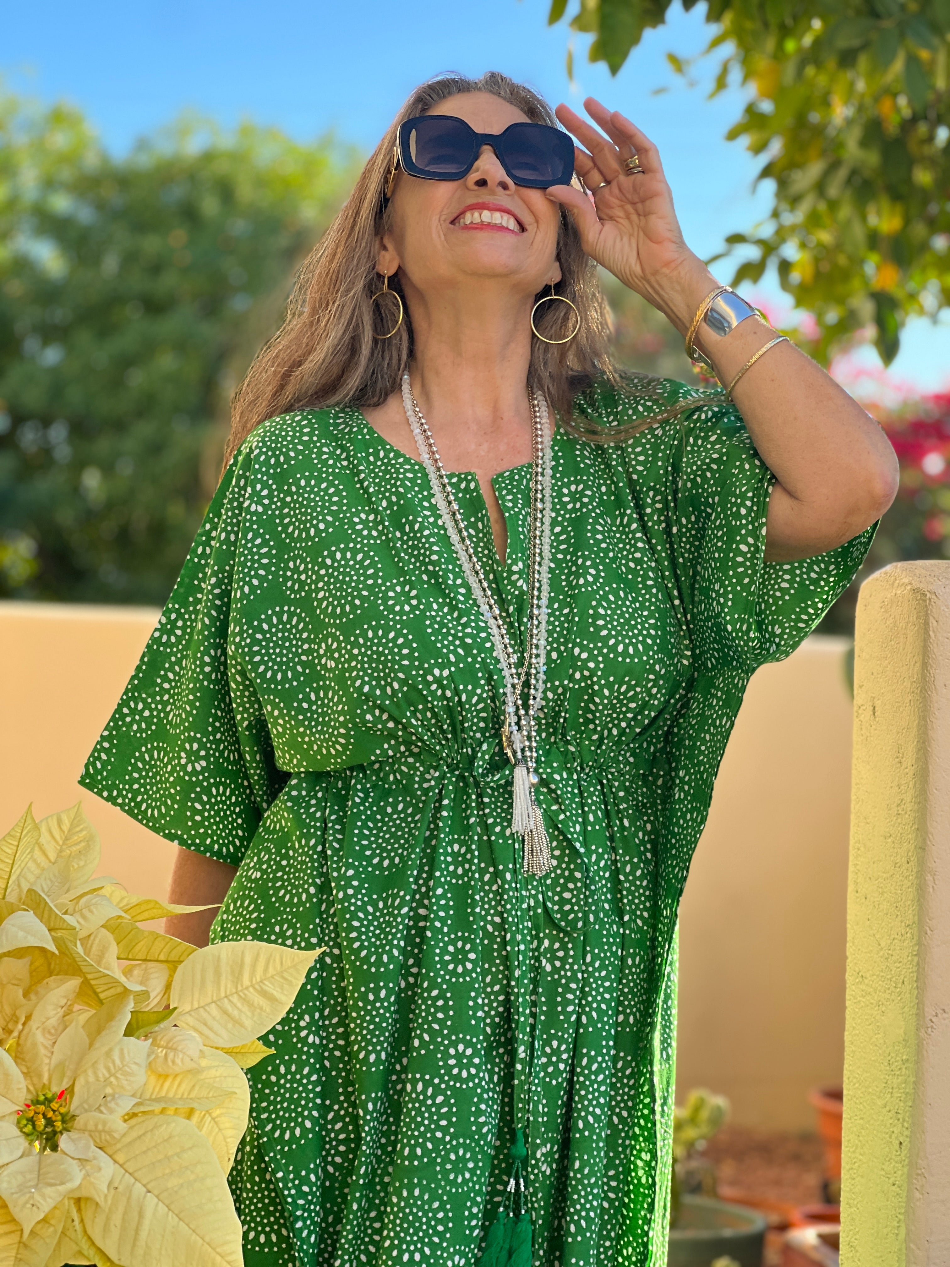 Emerald Green Ronnie Maxi Kaftan Dress