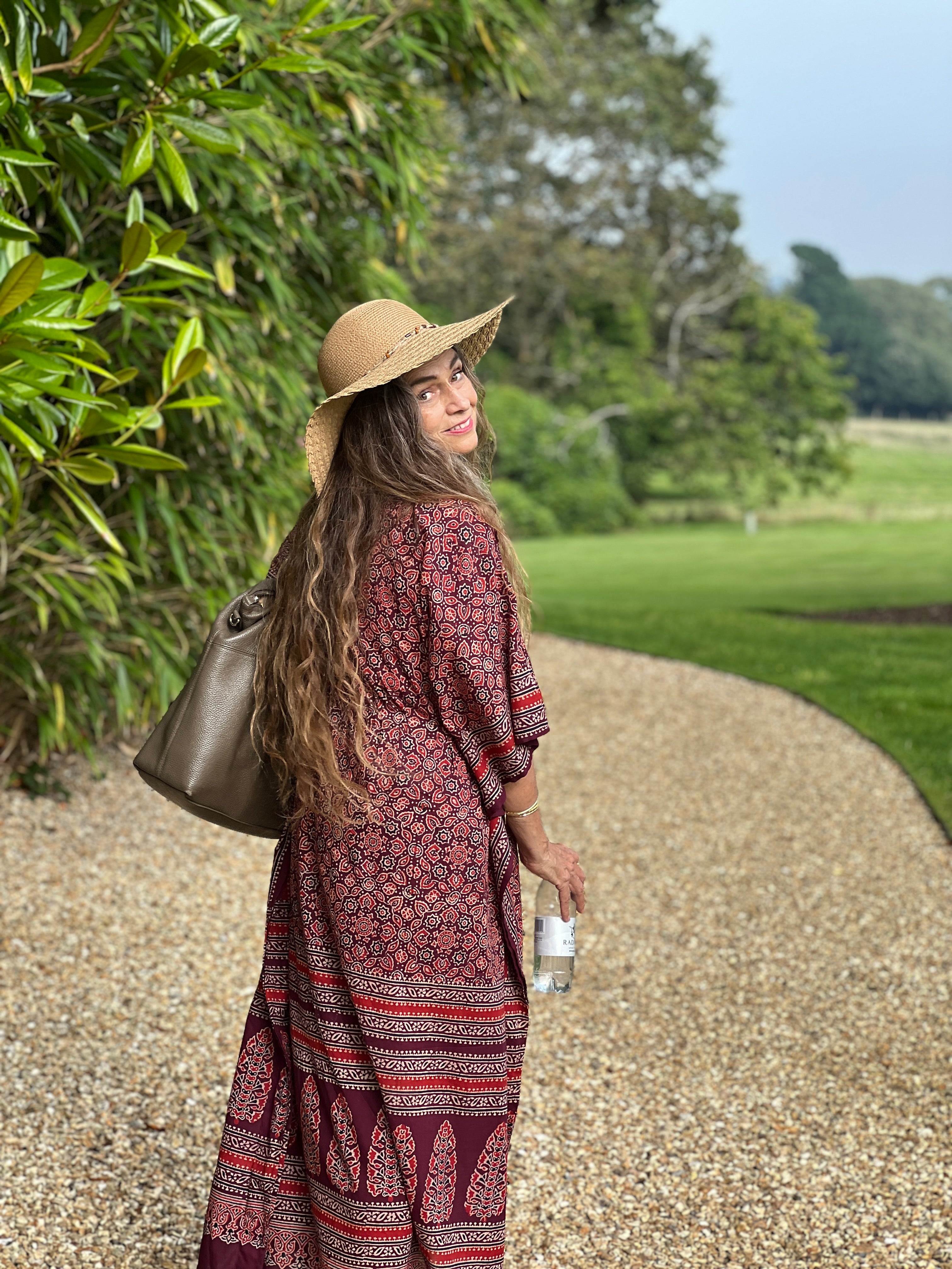 Plum Petals Maxi Kaftan Dress