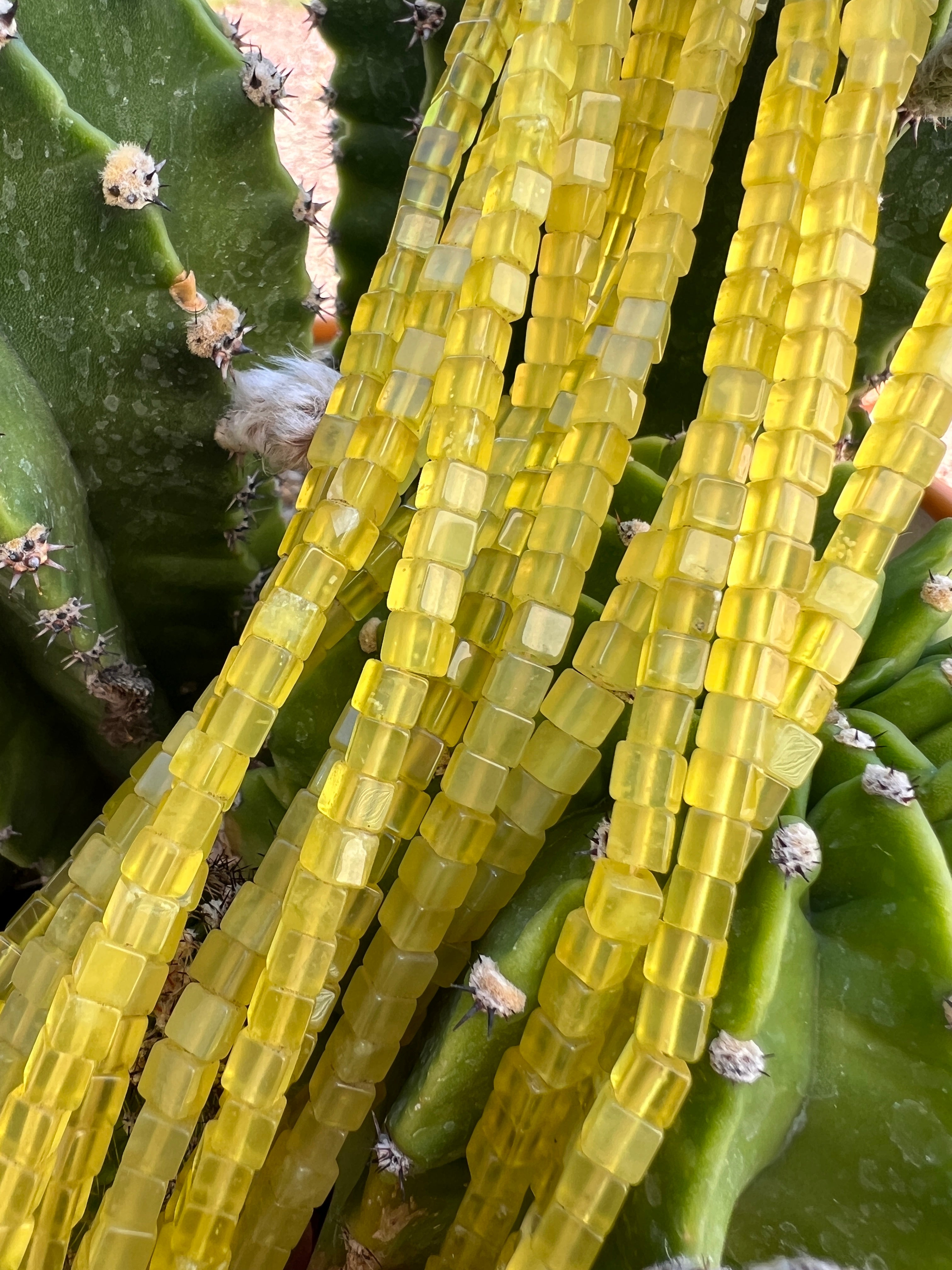 Yellow Serpentine and Heishi Six Strand Necklace Santo Domingo