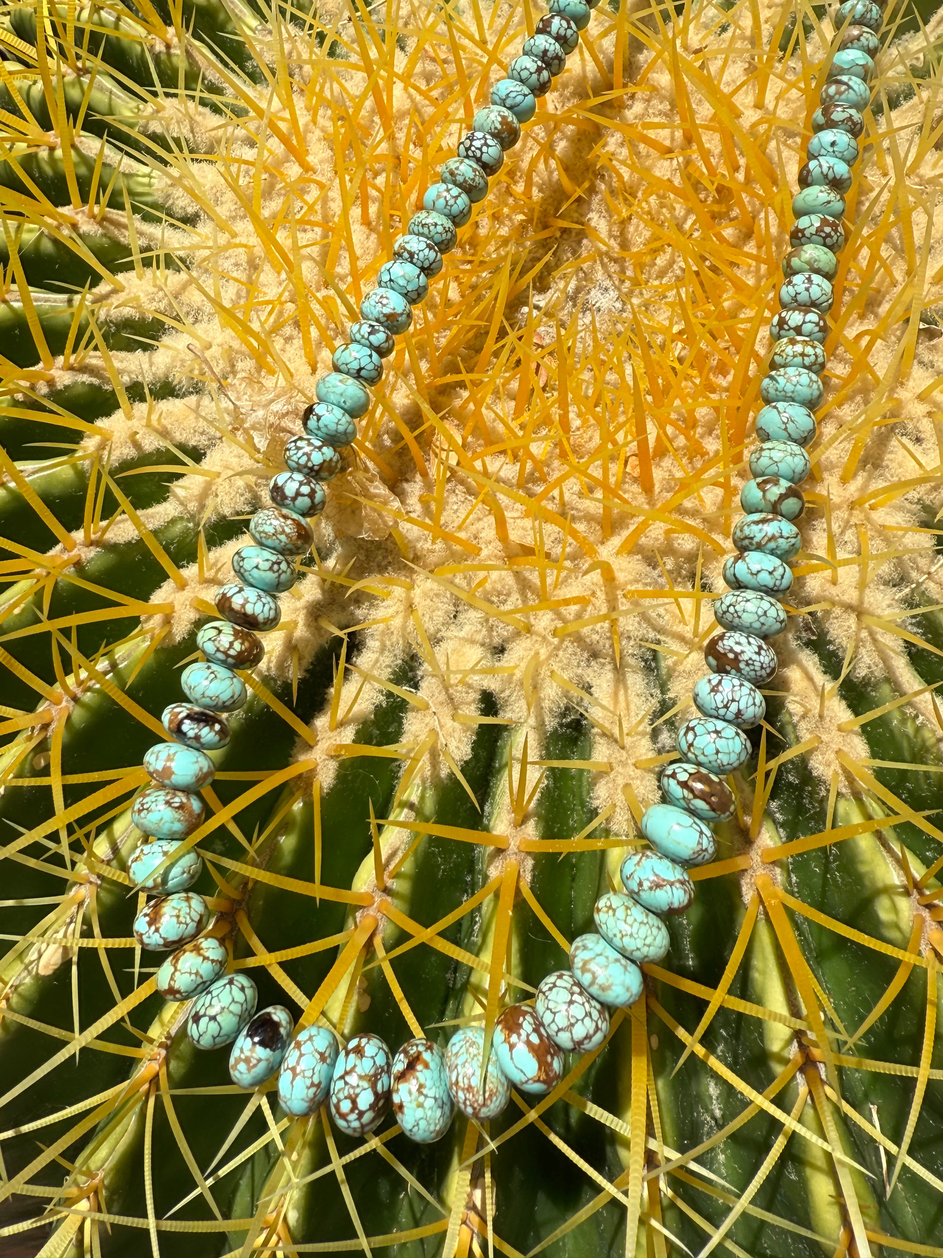 Rare Carico Lake Turquoise Graduated Necklace