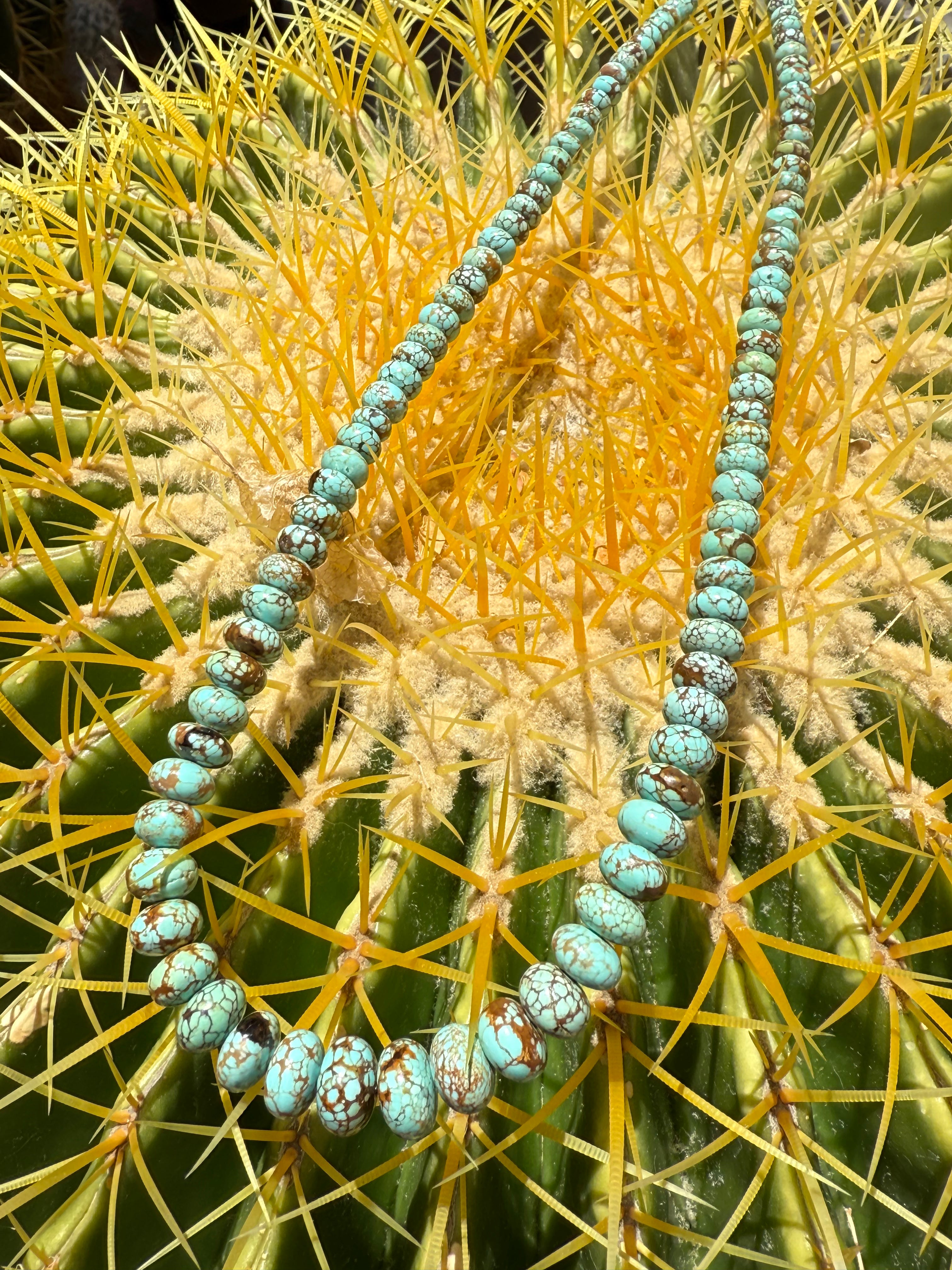 Rare Carico Lake Turquoise Graduated Necklace