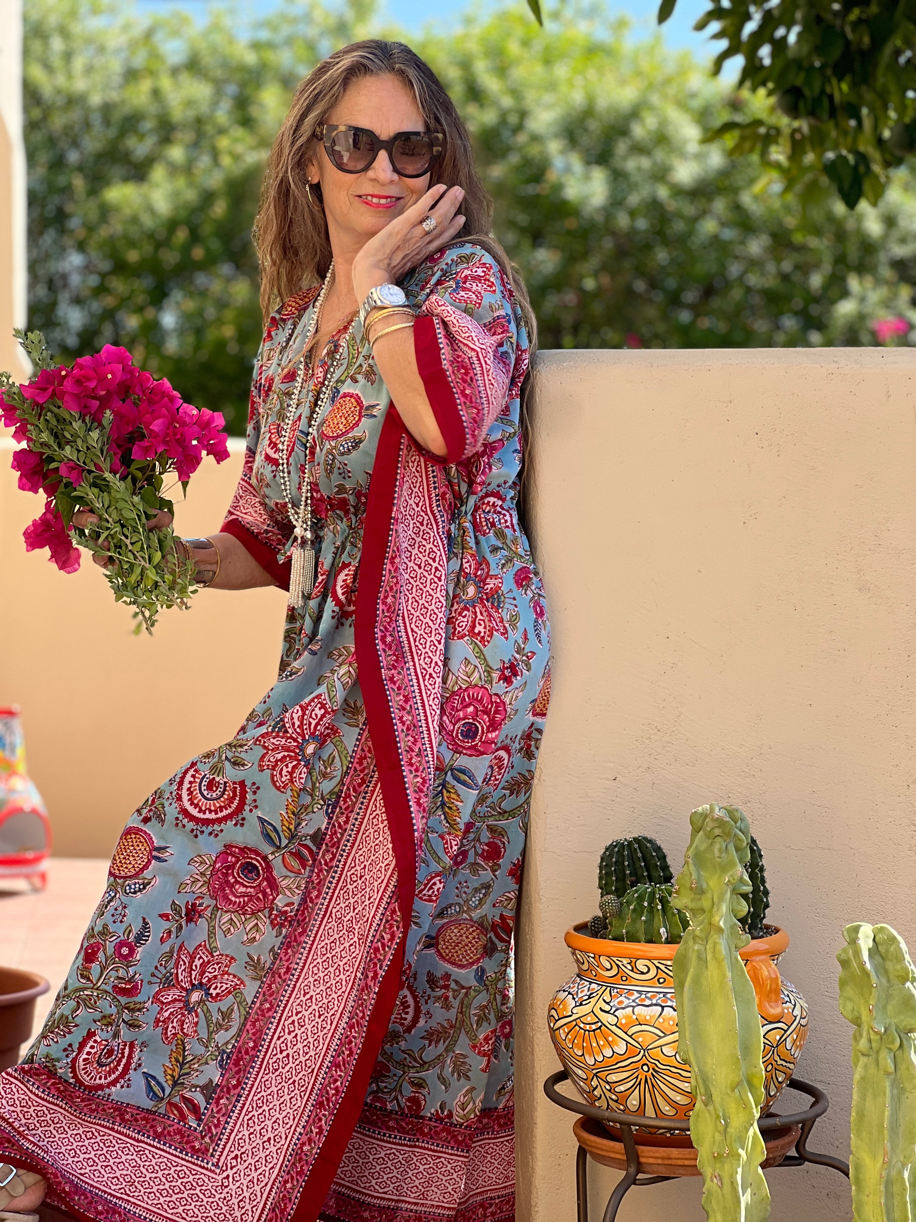 Bora Bora Botanical Maxi Kaftan