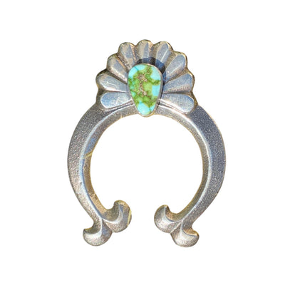 Royston Turquoise and Silver Navajo Naja Necklace