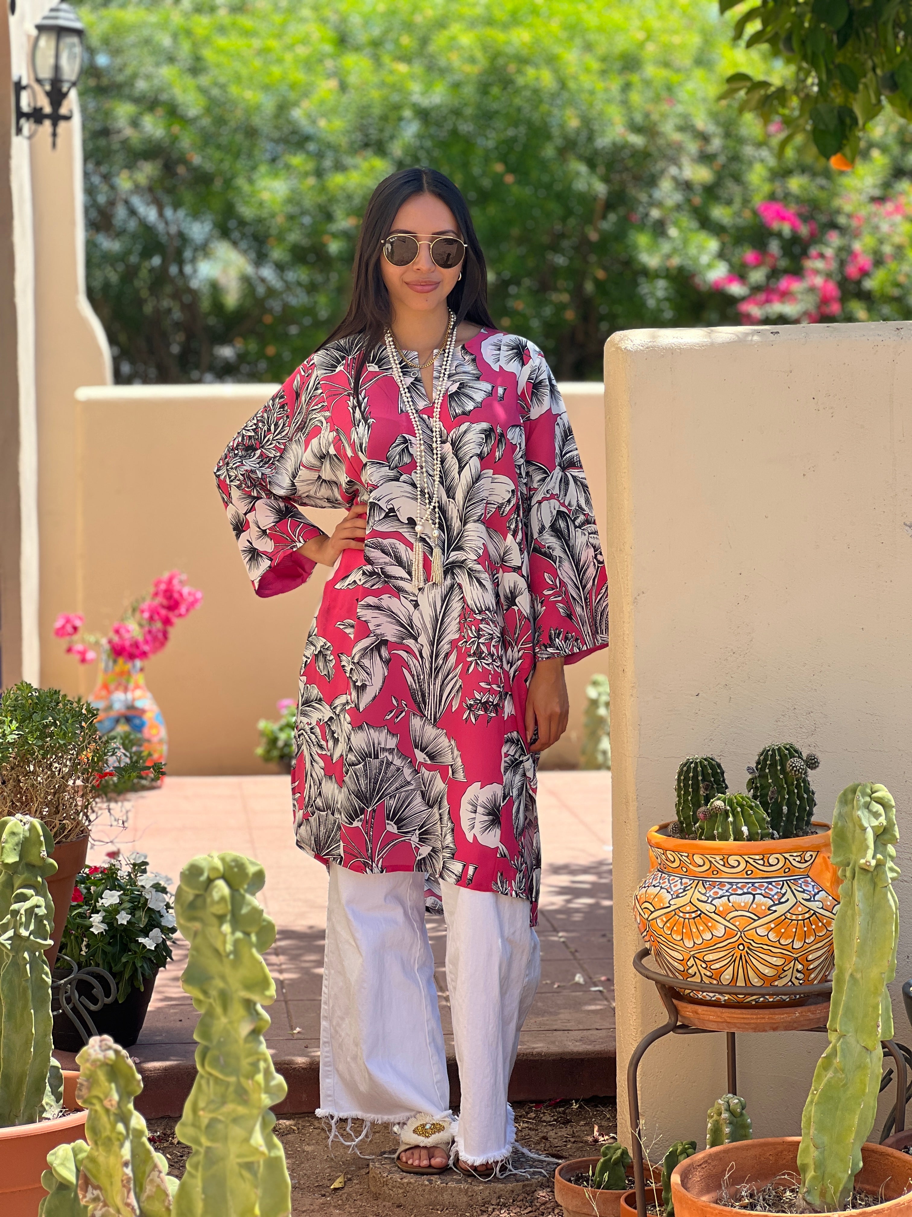 Giardino Azalea Italian Silk Tunic