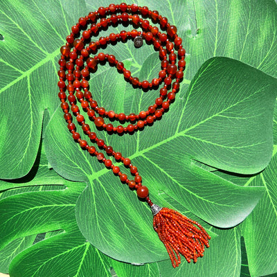 Semi Precious Carnelian Mala Necklace