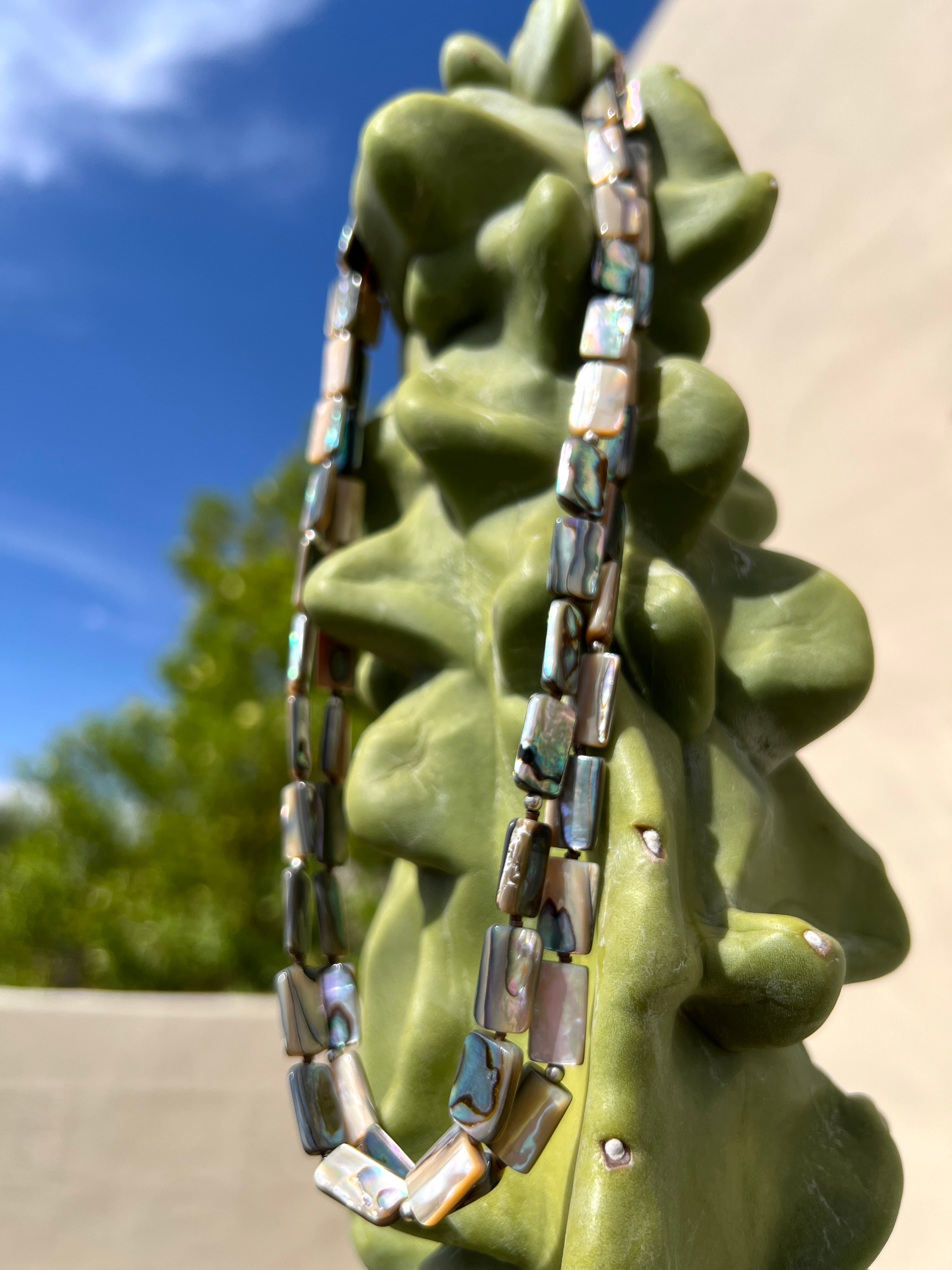 Abalone and Heishi Shell and Turquoise Necklace Santo Domingo