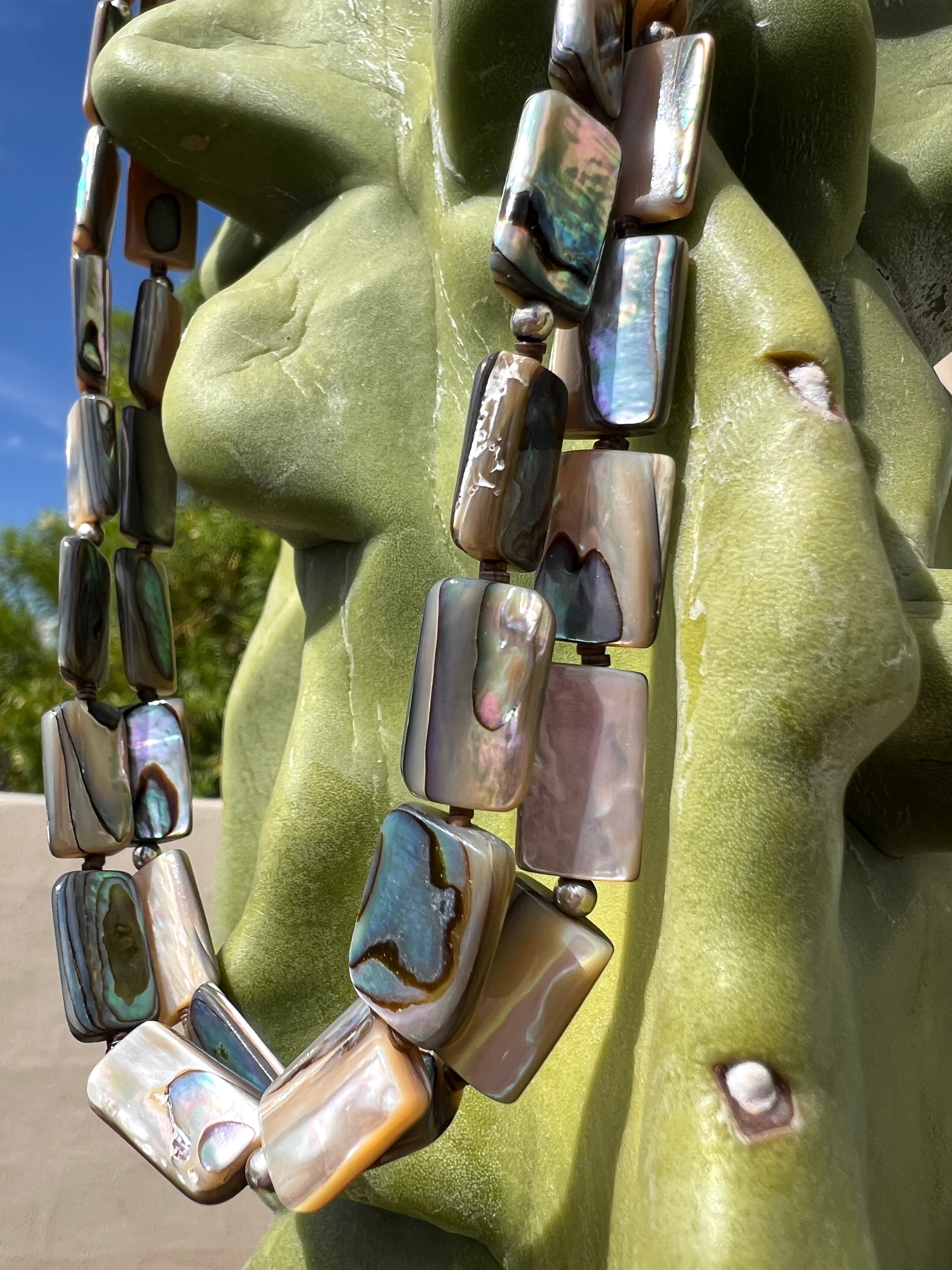 Abalone and Heishi Shell and Turquoise Necklace Santo Domingo