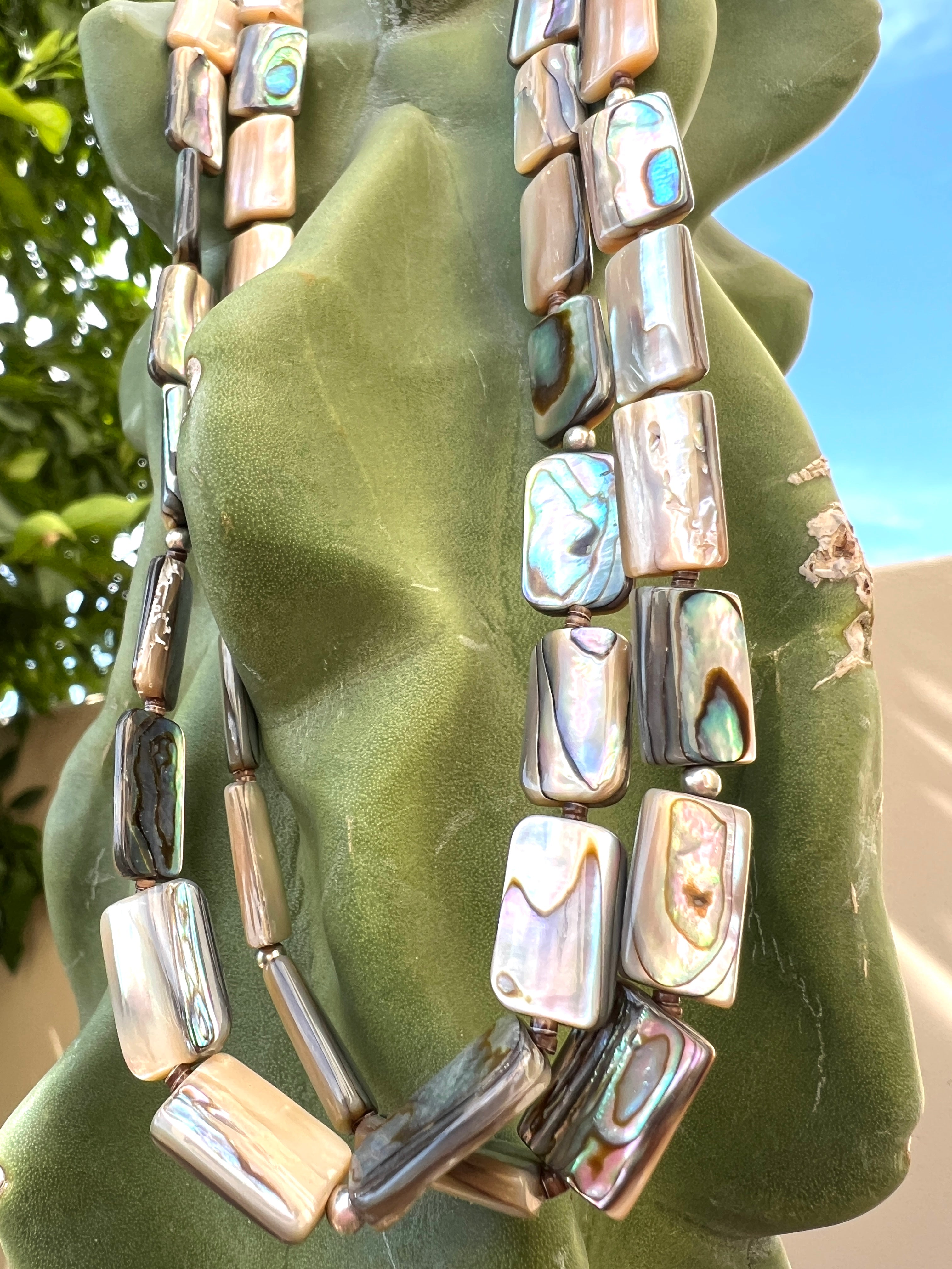 Abalone and Heishi Shell and Turquoise Necklace Santo Domingo