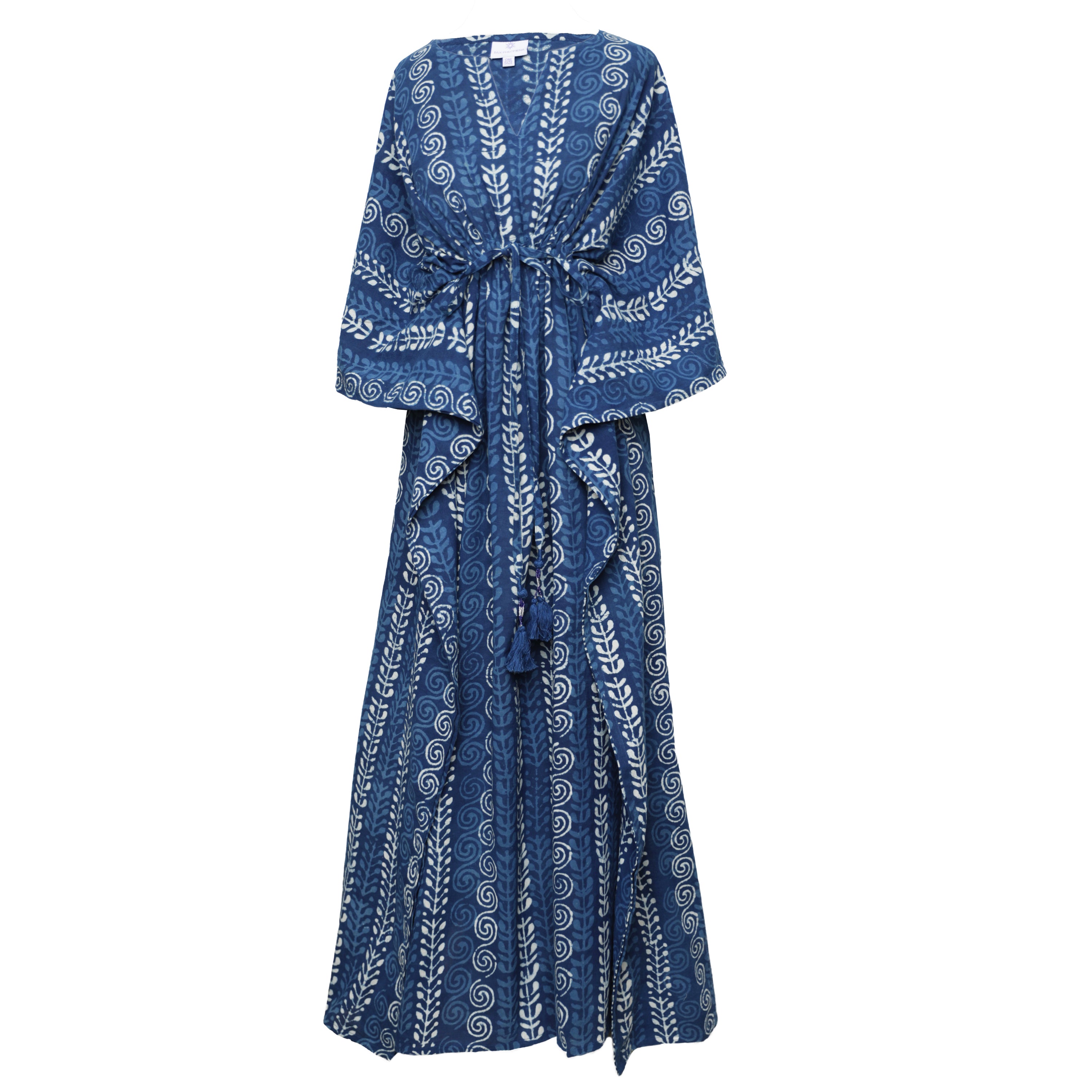 Ipanema Indigo Stripe Maxi Kaftan Dress