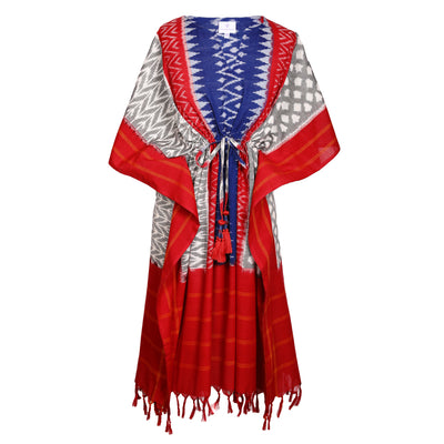 Jemez Cotton Ikat Midi Kaftan Dress ONLY TWO AVAILABLE