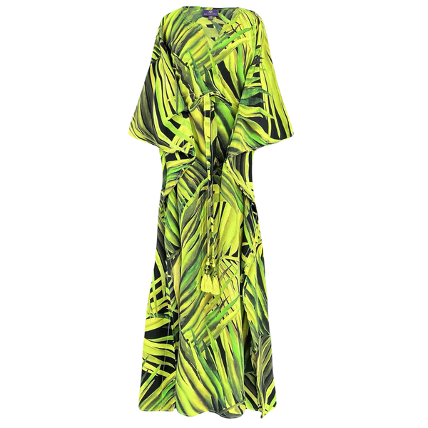 Jungle Love Italian Silk Maxi Kaftan Dress
