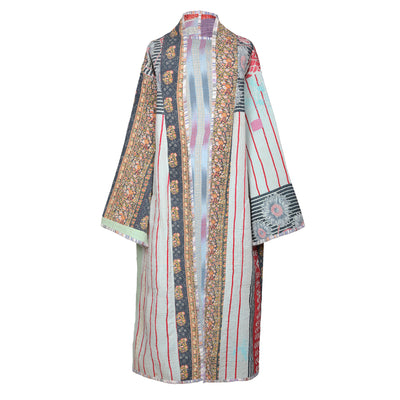 Ruhi Cotton Vintage Quilted Kantha Coat ONE OF KIND